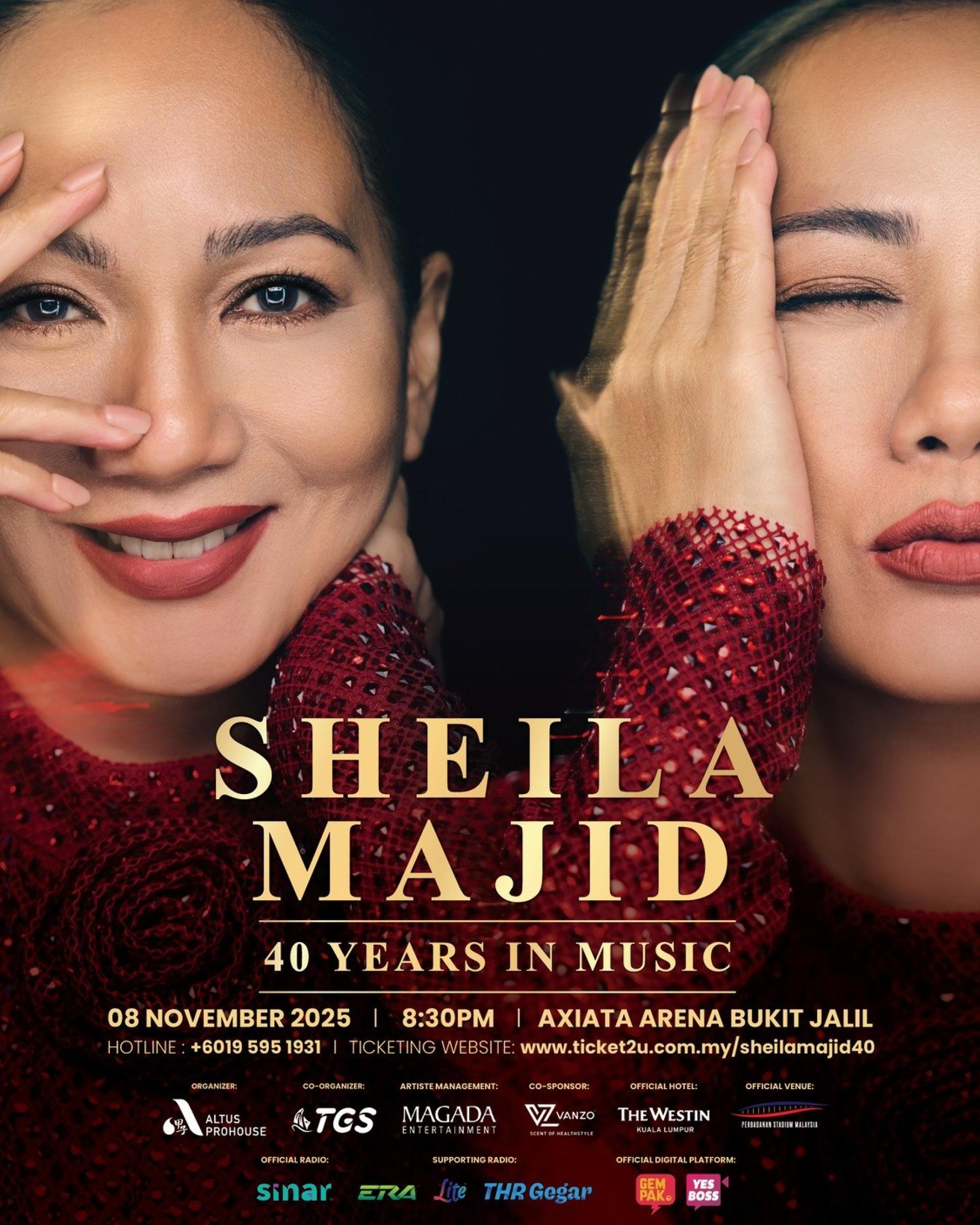 茜拉玛吉迎来出道40周年，宣布于11月8日举行生涯最盛大演唱会《Sheila Majid 40 Years in Music》，与乐迷共庆音乐旅程。