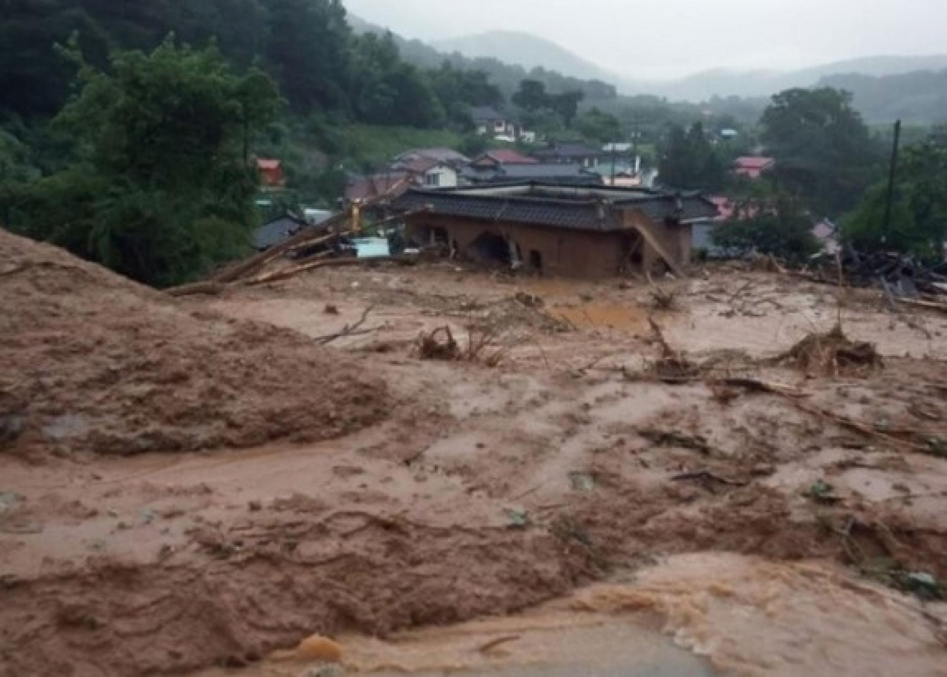 山清郡引发土石流，多人死亡。