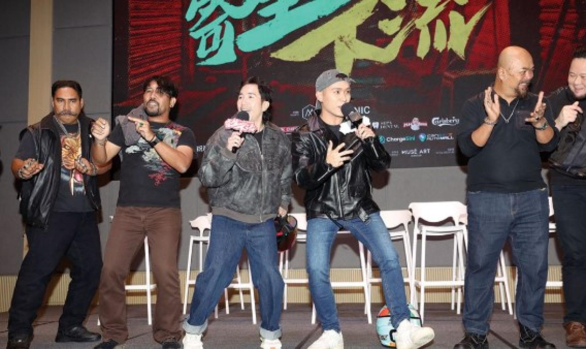 叶朝明（左三起）和培永宣布加入2026年贺岁电影《寄生下流》。