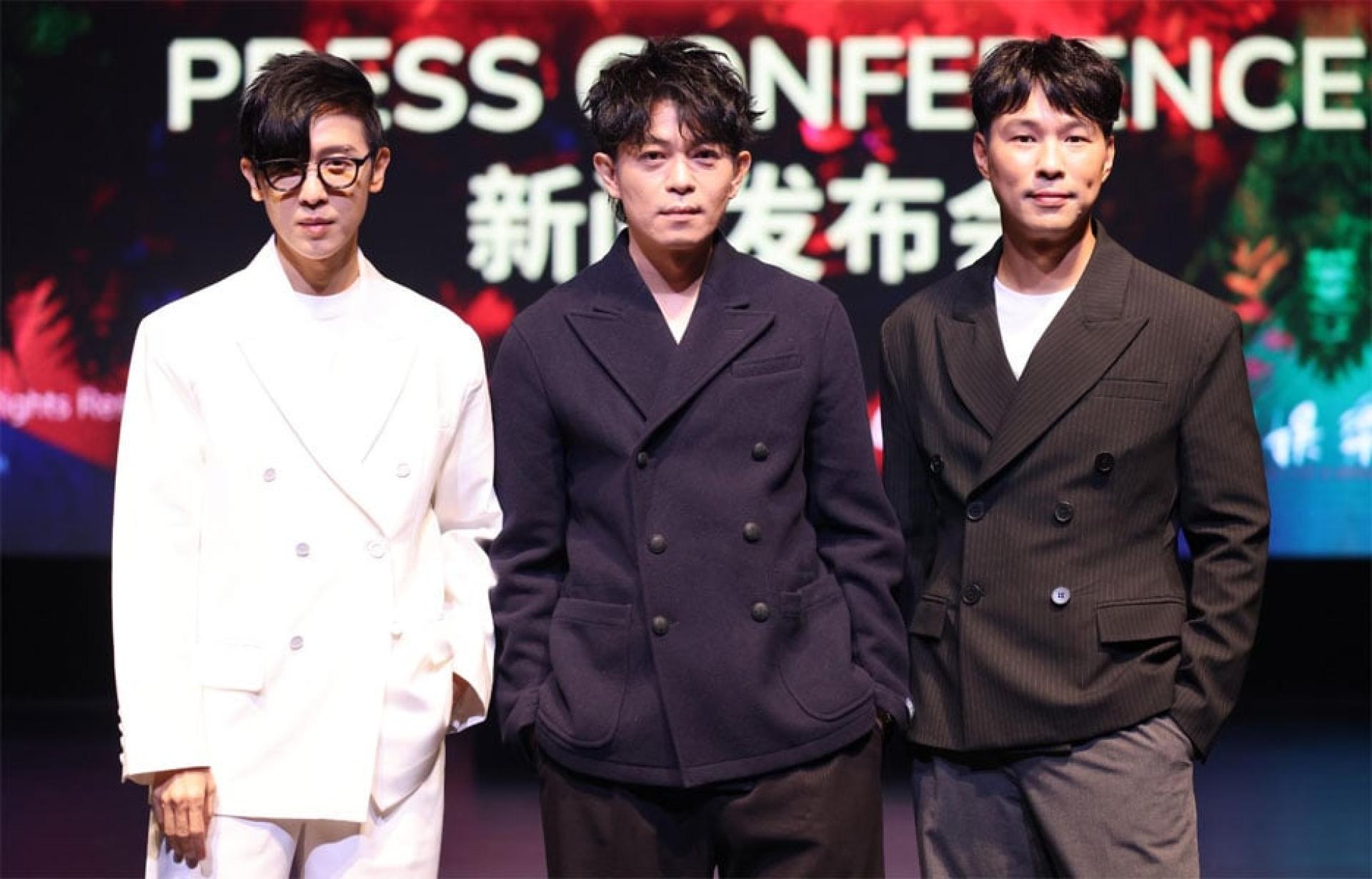 方泂镔（左起）、林宇中及陈威全组成“限定男团”，将于9月16日在云顶世界云顶剧场开唱。