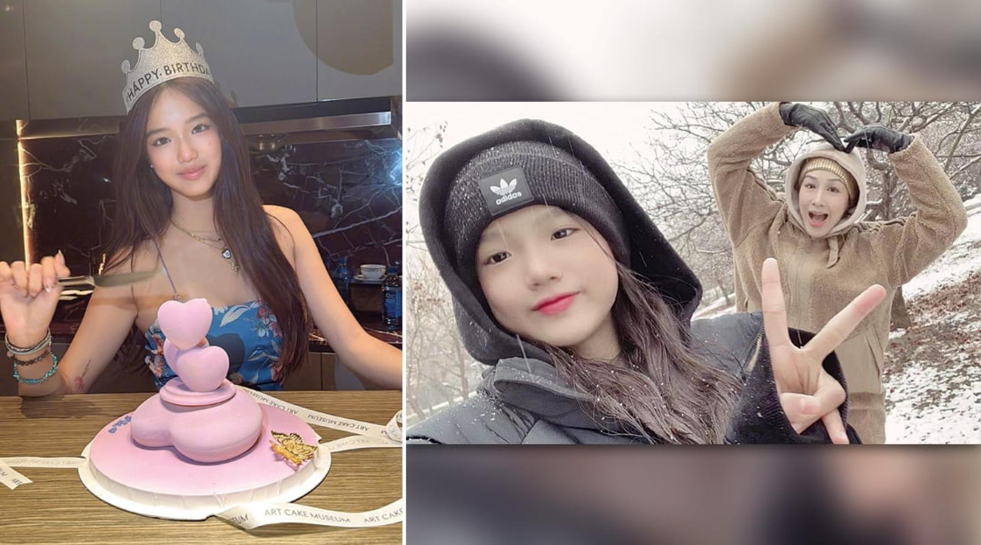 （左）钟丽缇二女儿Jaden欢庆17岁生日。（右）Jaden13岁时与妈妈的合照。