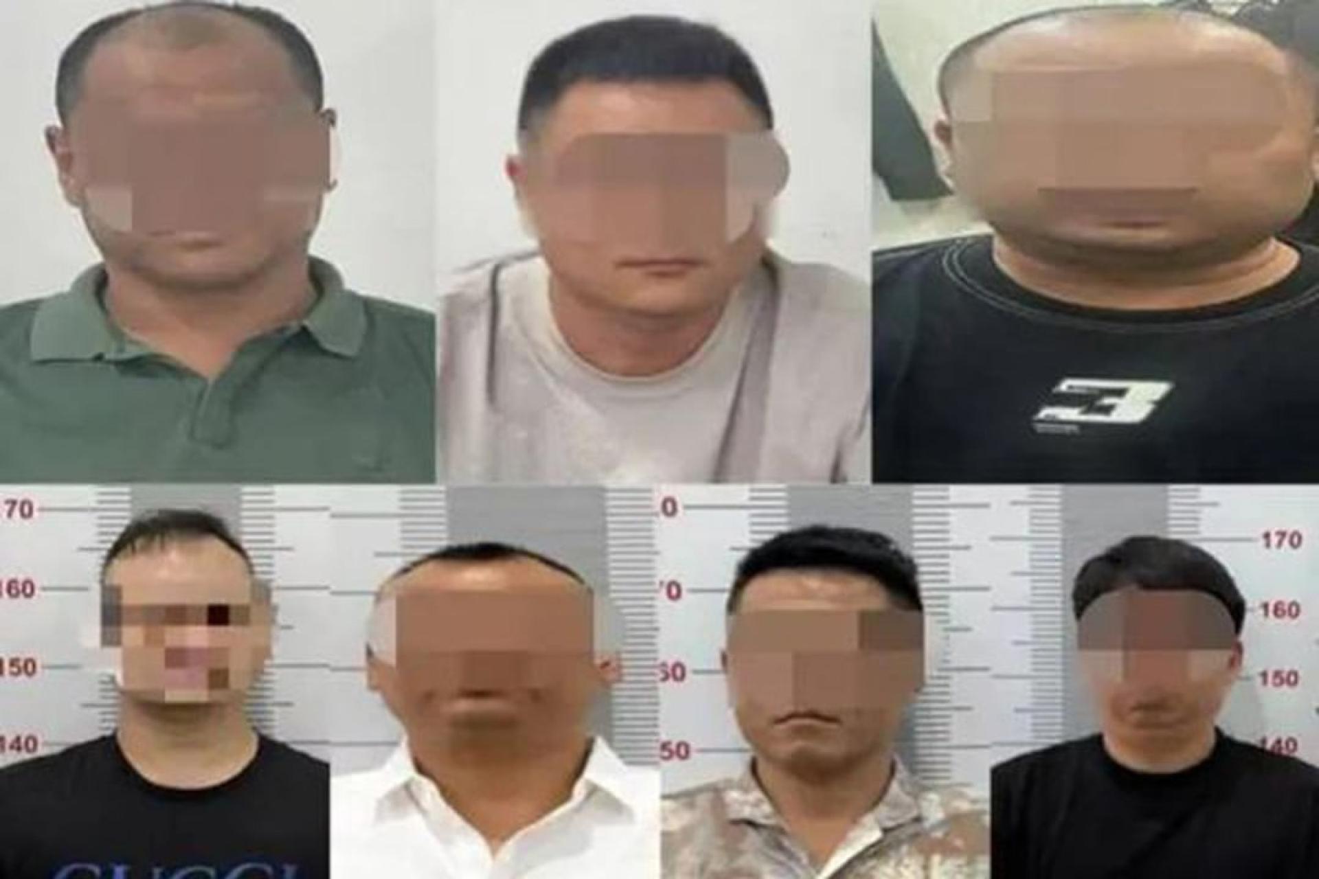 被捕的7名嫌疑人。