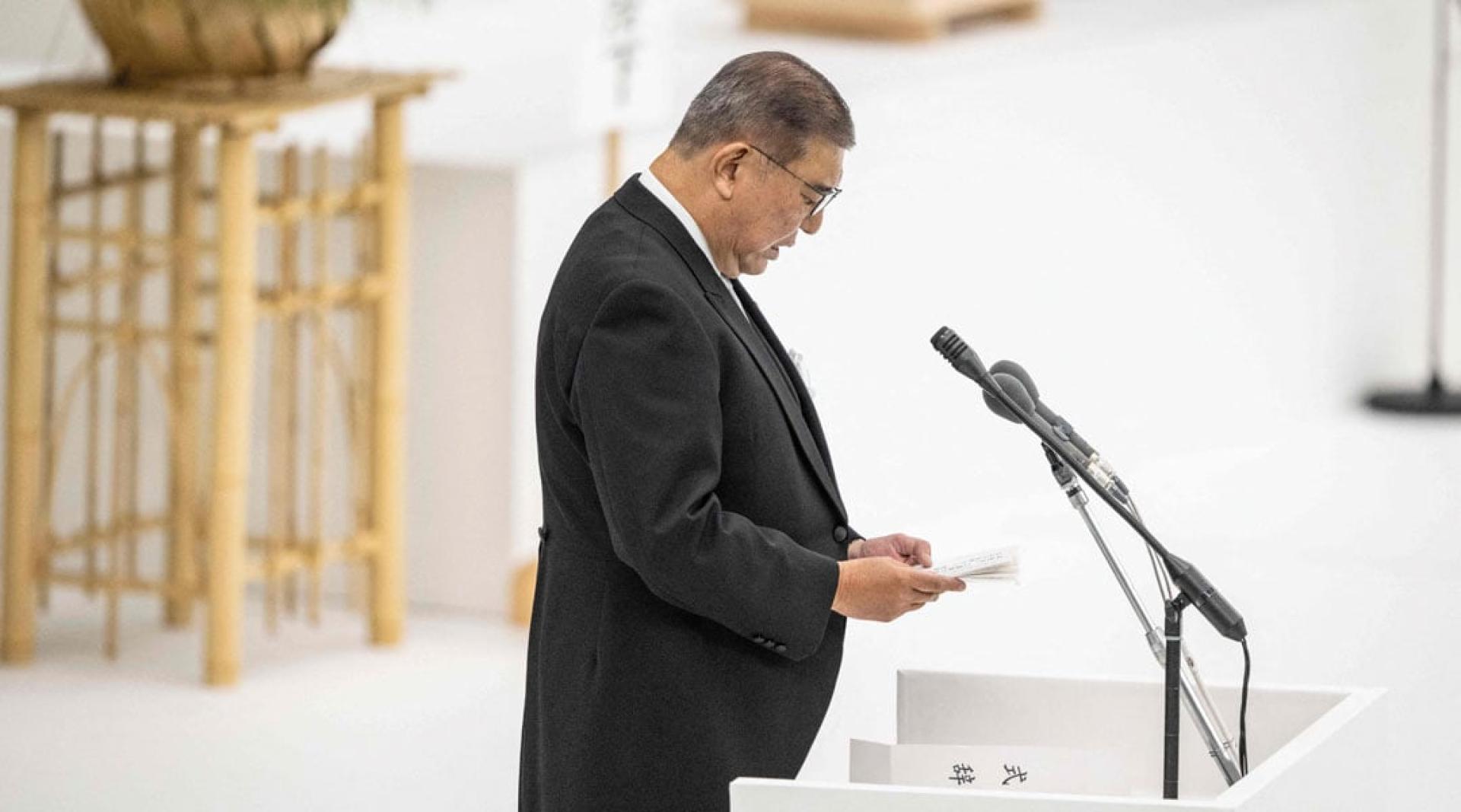 日本首相石破茂致词。