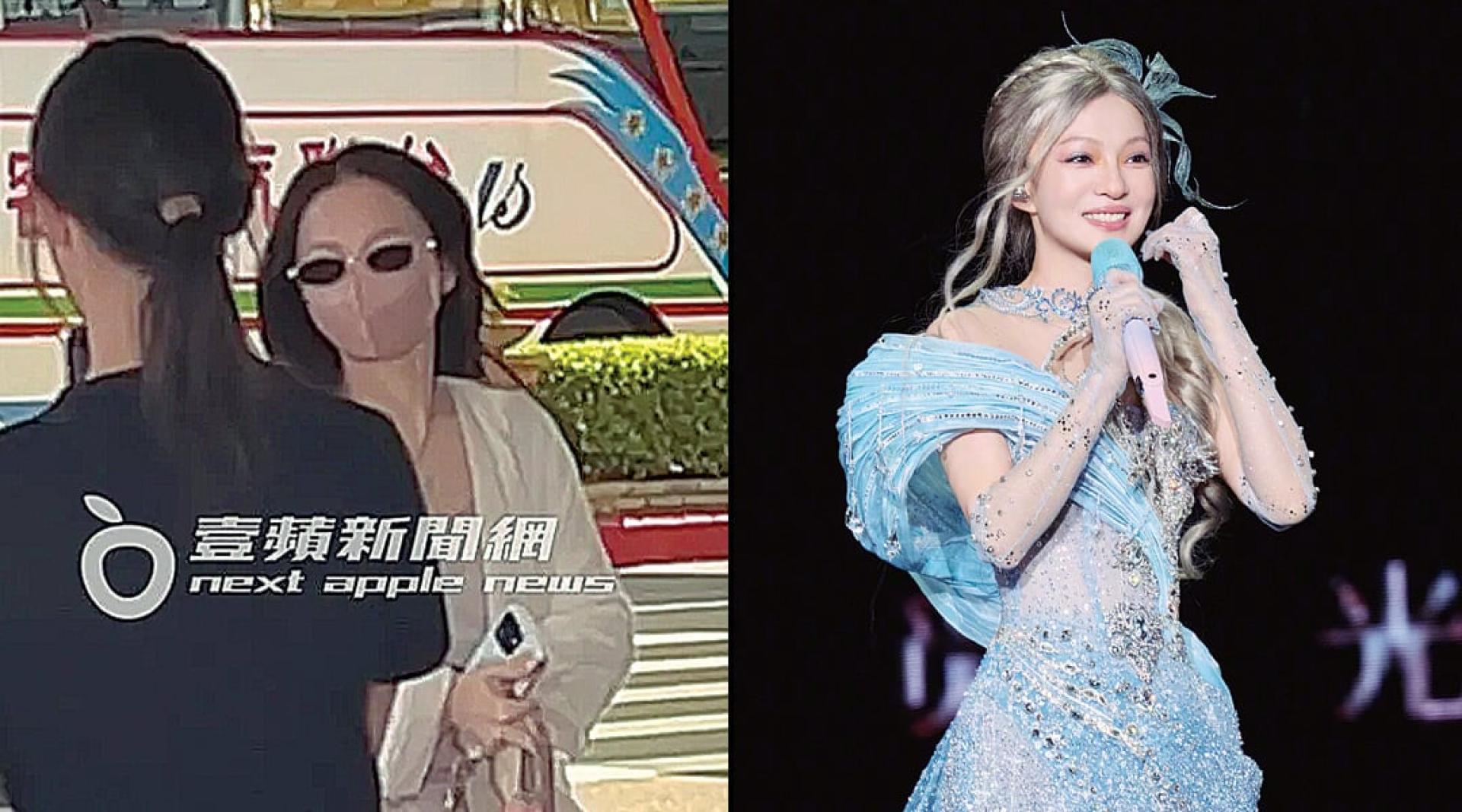 （左）在中国发展多年的张韶涵，罕见在台北被野生捕获。（右）张韶涵首次在浙江衢州市开唱，露出迷人笑容。