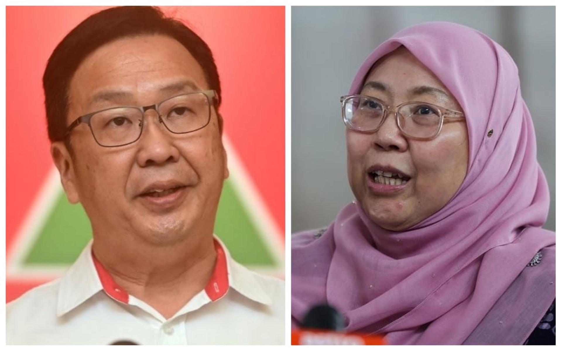 刘华才（左图）：民政党建议“马达尼”政府，颁发“节俭人物”奖给傅芝雅（右图）。