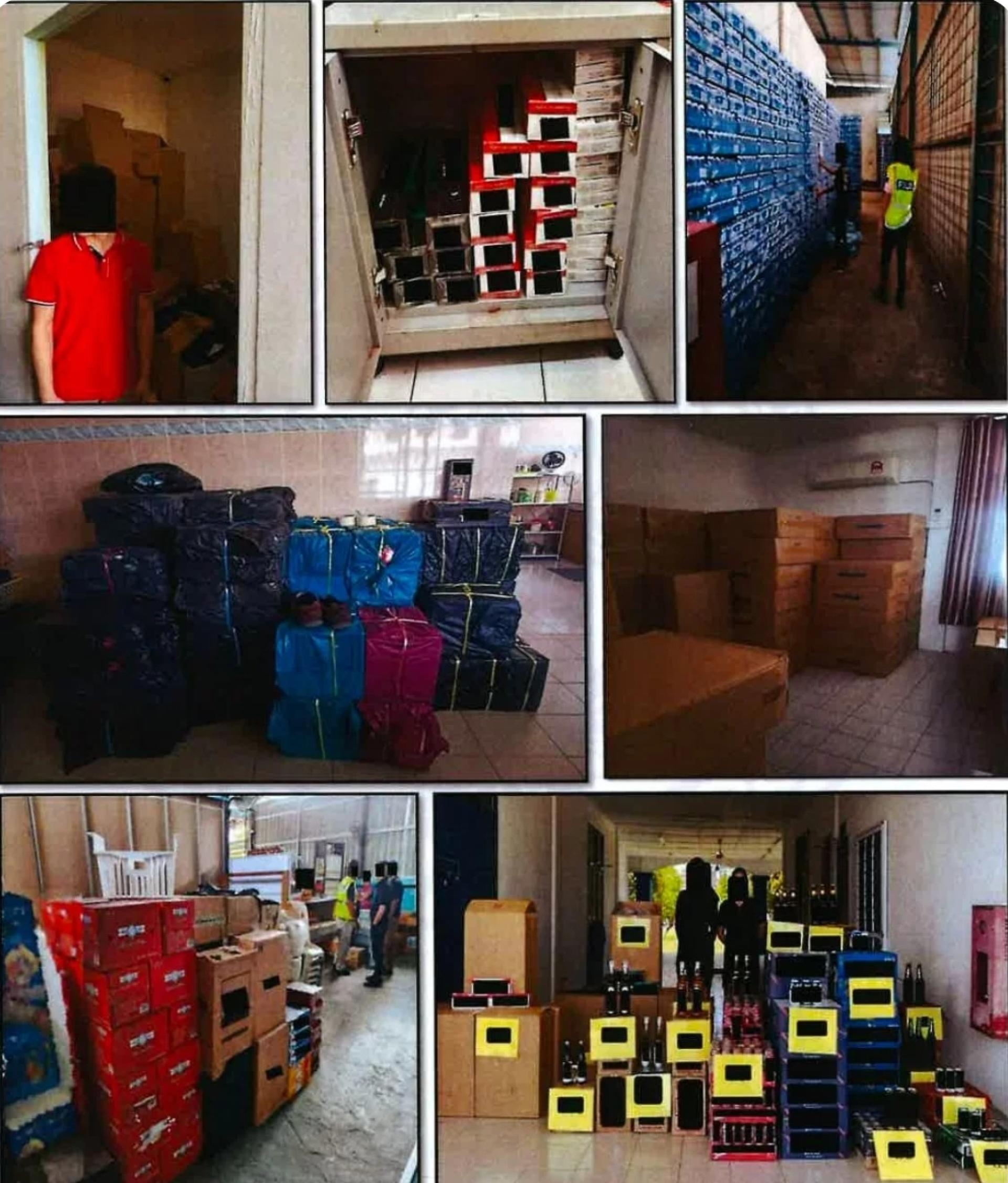 砂普通行动部队在境内展开行动中所取获的走私品。