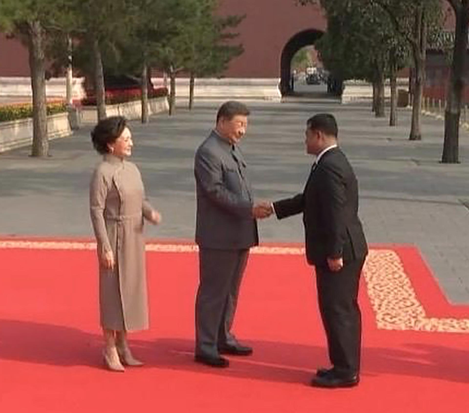 习近平主席迎接汶莱皇家武装部队司令拿督莫哈末哈斯扎米少将