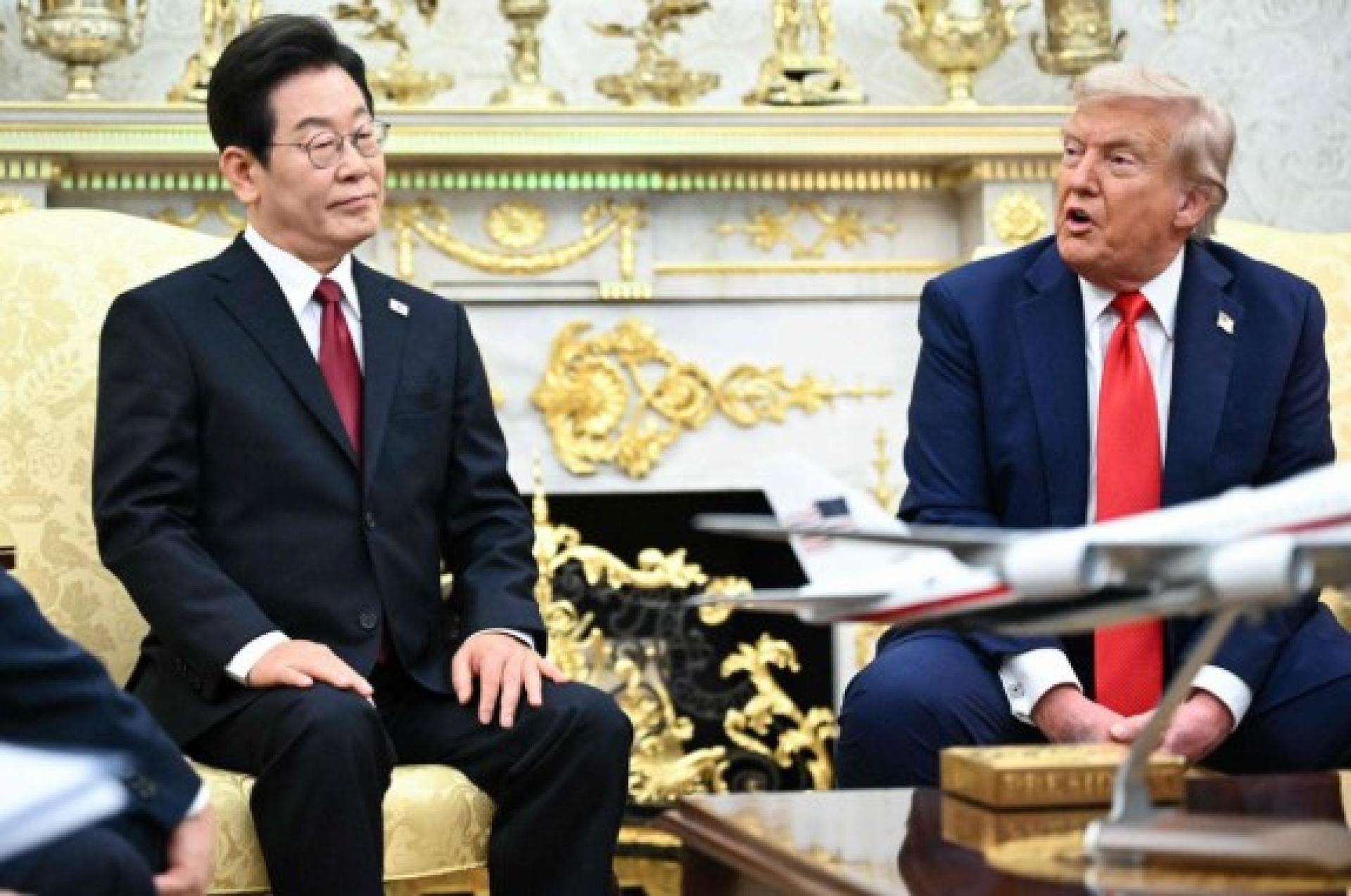 李在明8月25日在白宫拜会特朗普。