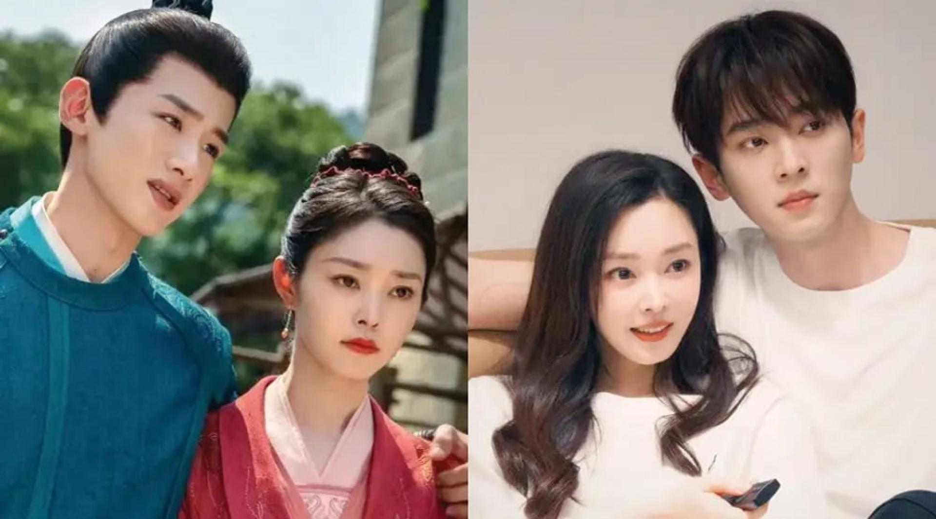 宋轶曾与白敬亭合作《长风渡》（左图）爆热恋，但宋轶近来为了宣传新剧《与晋长安》，多次与男主丞磊炒作CP（右图）。