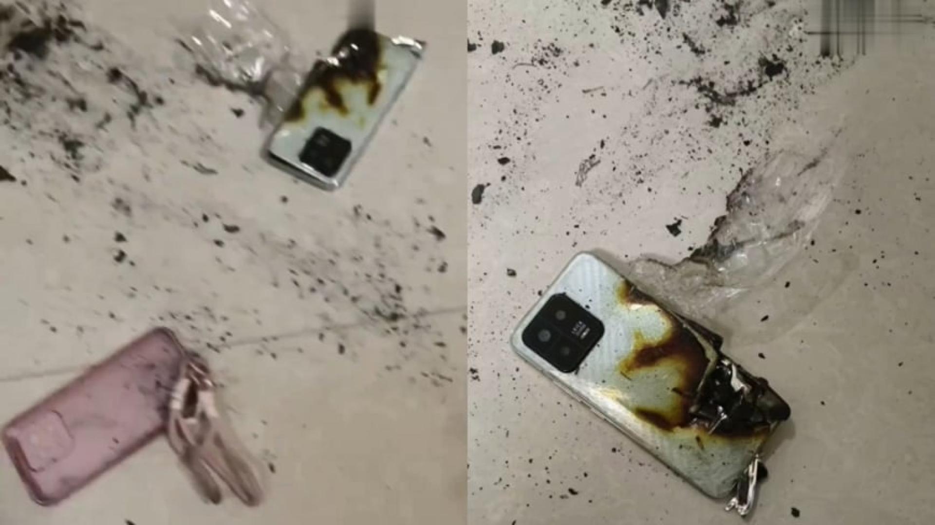 图为发生爆炸的手机。