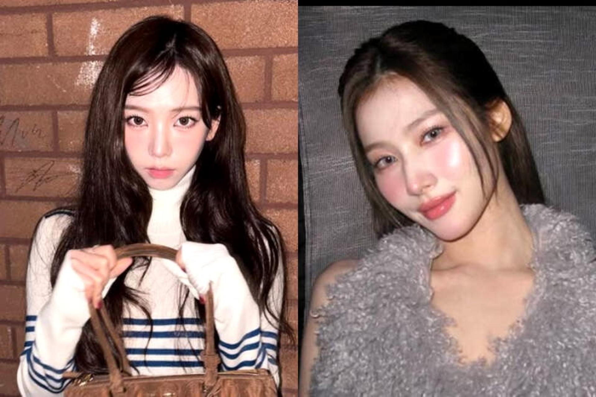 网友点名日本Prada品牌大使Sana（右）与韩国品牌大使Karina（左），“求你们不要出事”。