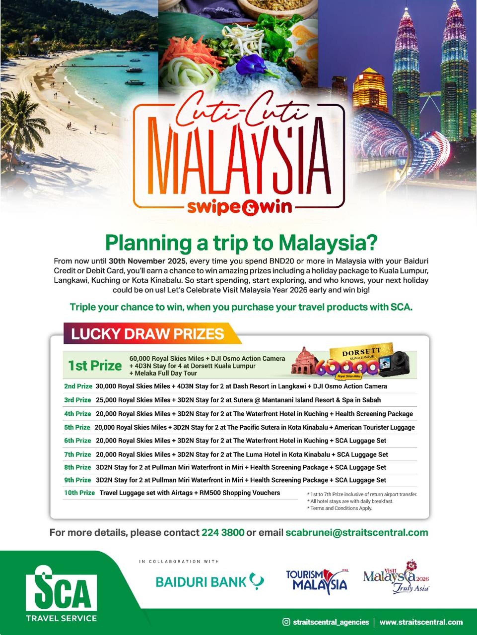 “Cuti-Cuti Malaysia”刷卡赢奖活动宣传海报