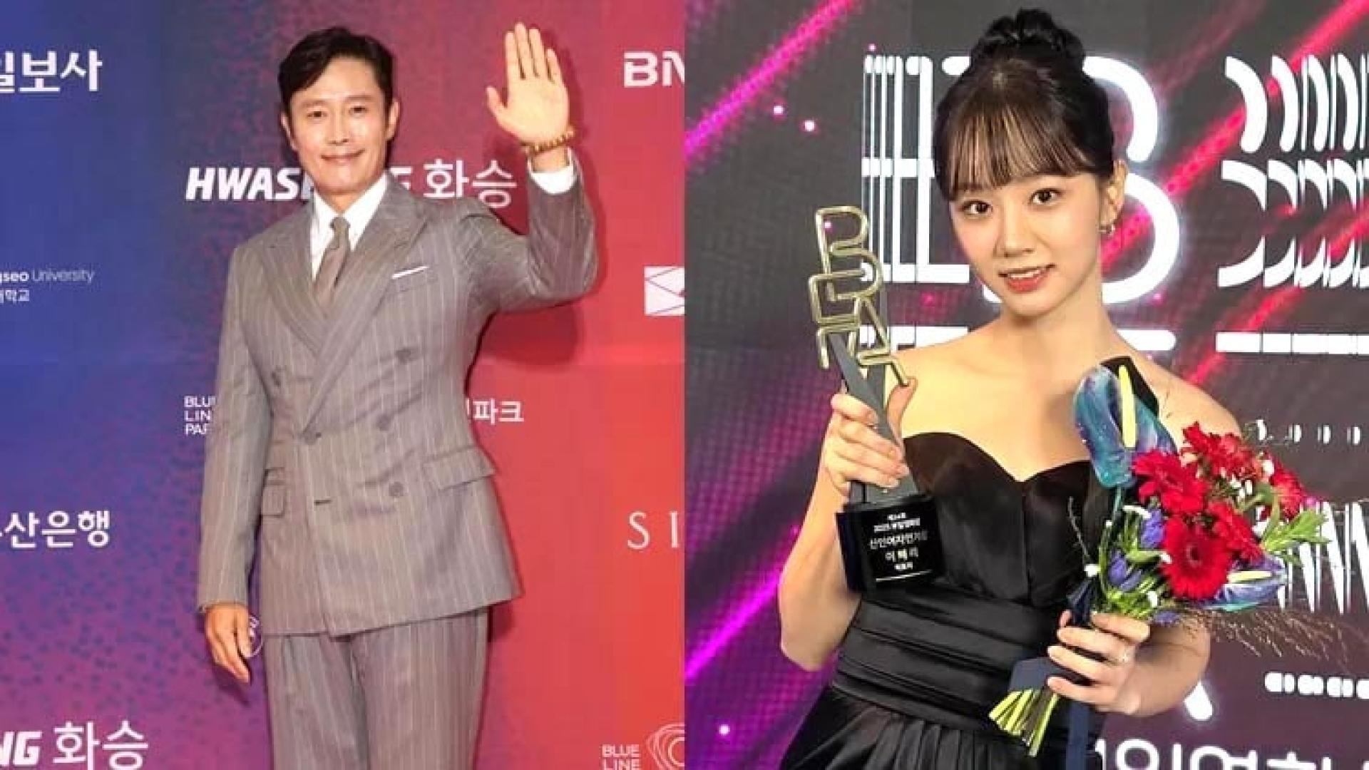 李炳宪（左图）以《终极对弈》拿下釜日电影奖影帝，惠利凭《FIGHTING！女孩们》夺女新人及年度明星奖。