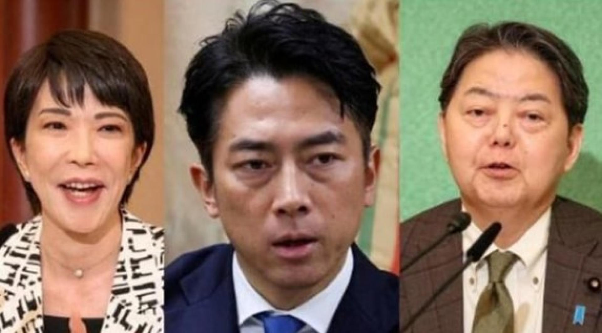 左起为高市早苗、小泉进次郎、林芳正。