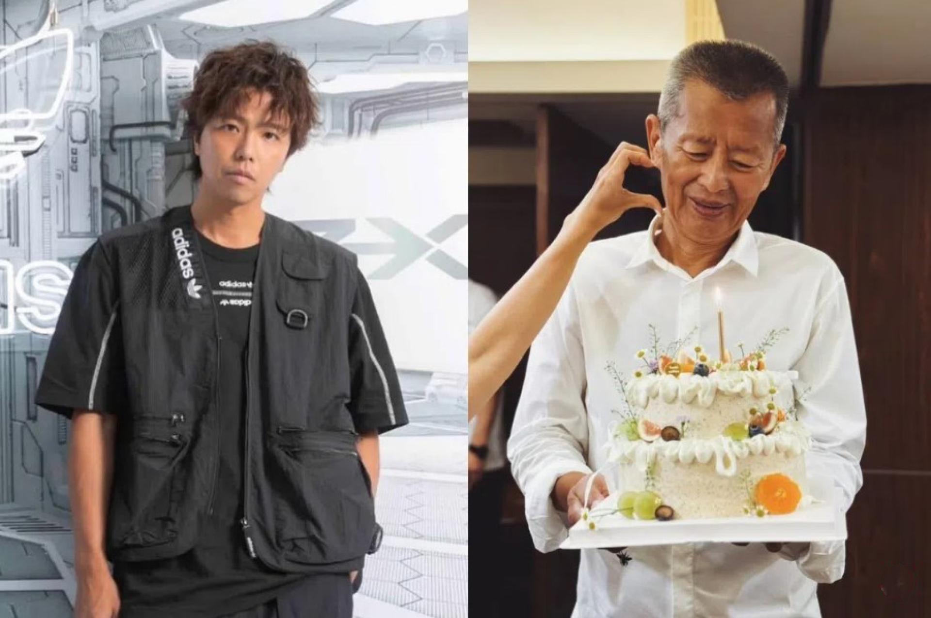 已故台湾艺人小鬼（左）的父亲日前过65岁生日。