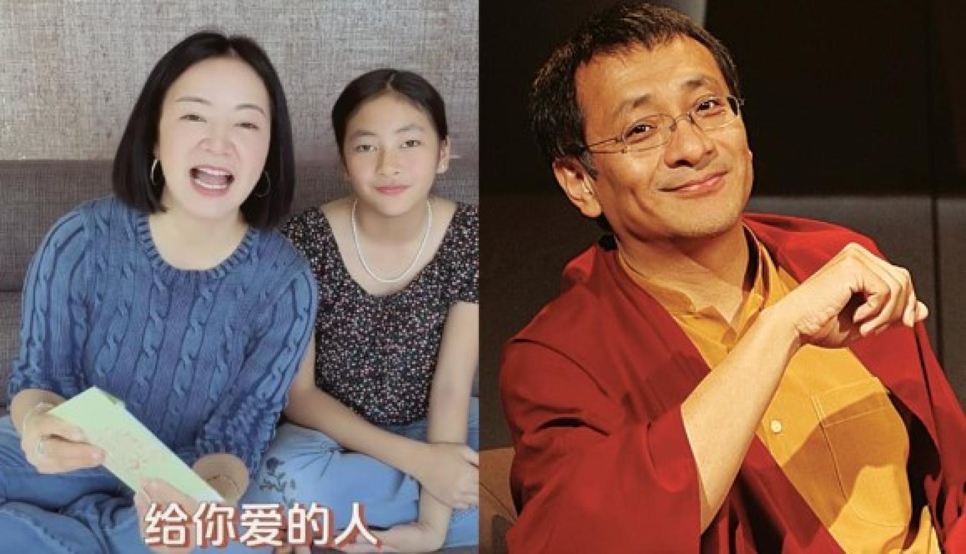 阿雅（左图左）和竹庆本乐仁波切育有一女。