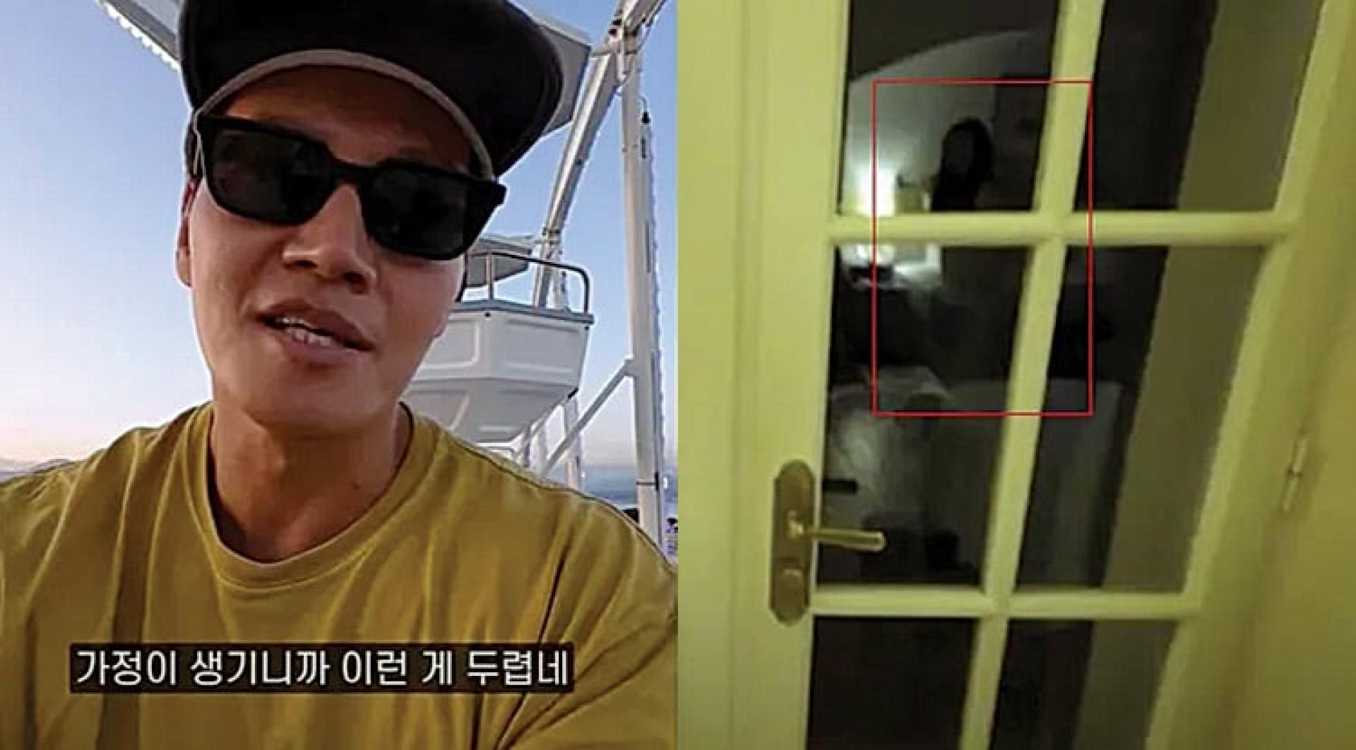 钟国（左图）公开巴黎蜜月vlog，疑似拍到老婆的身影，紧急将影片转为不公开。