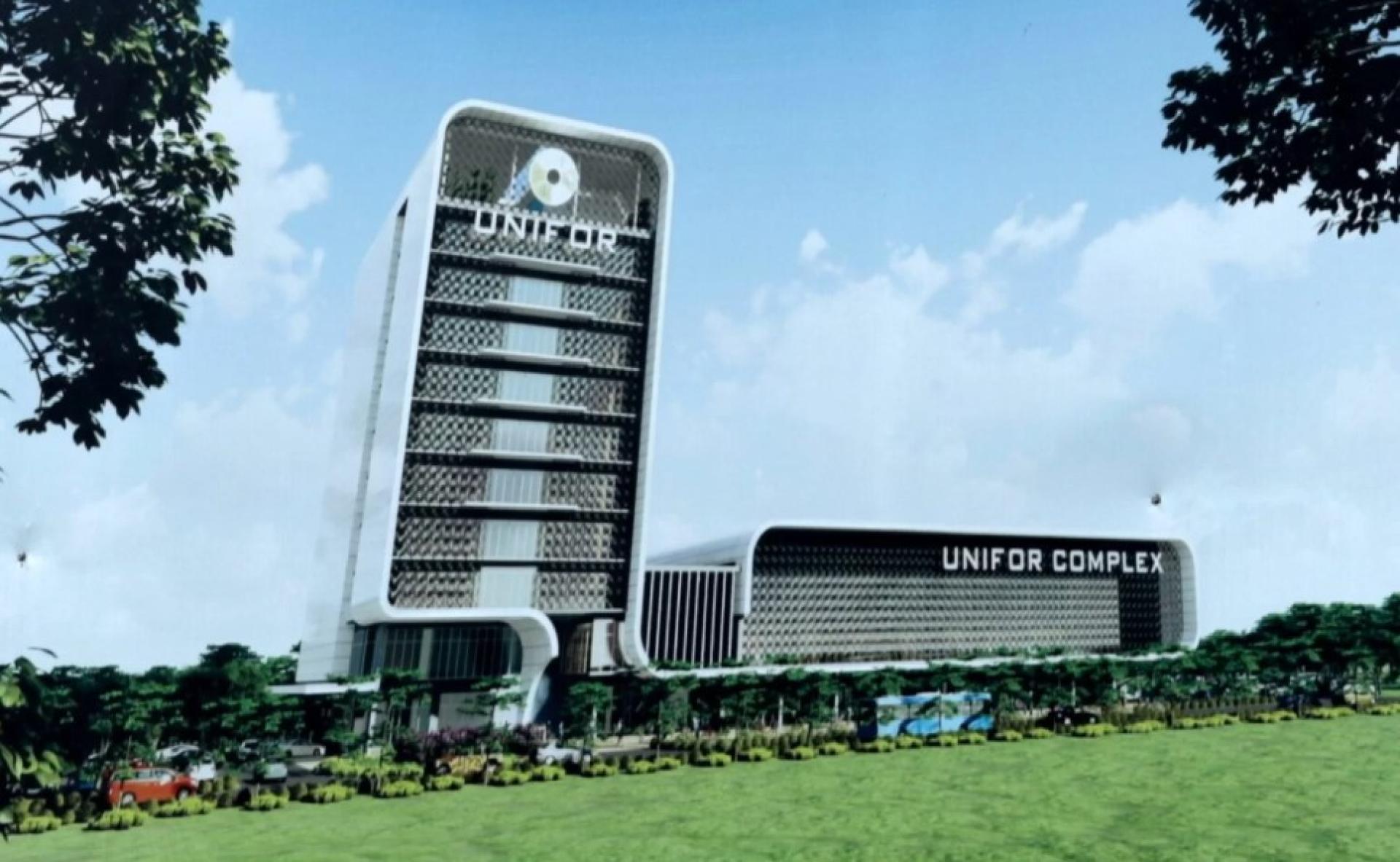 联欢晚宴举办地点——联合宗教组织大厦（UNIFOR Complex）外观示意图。