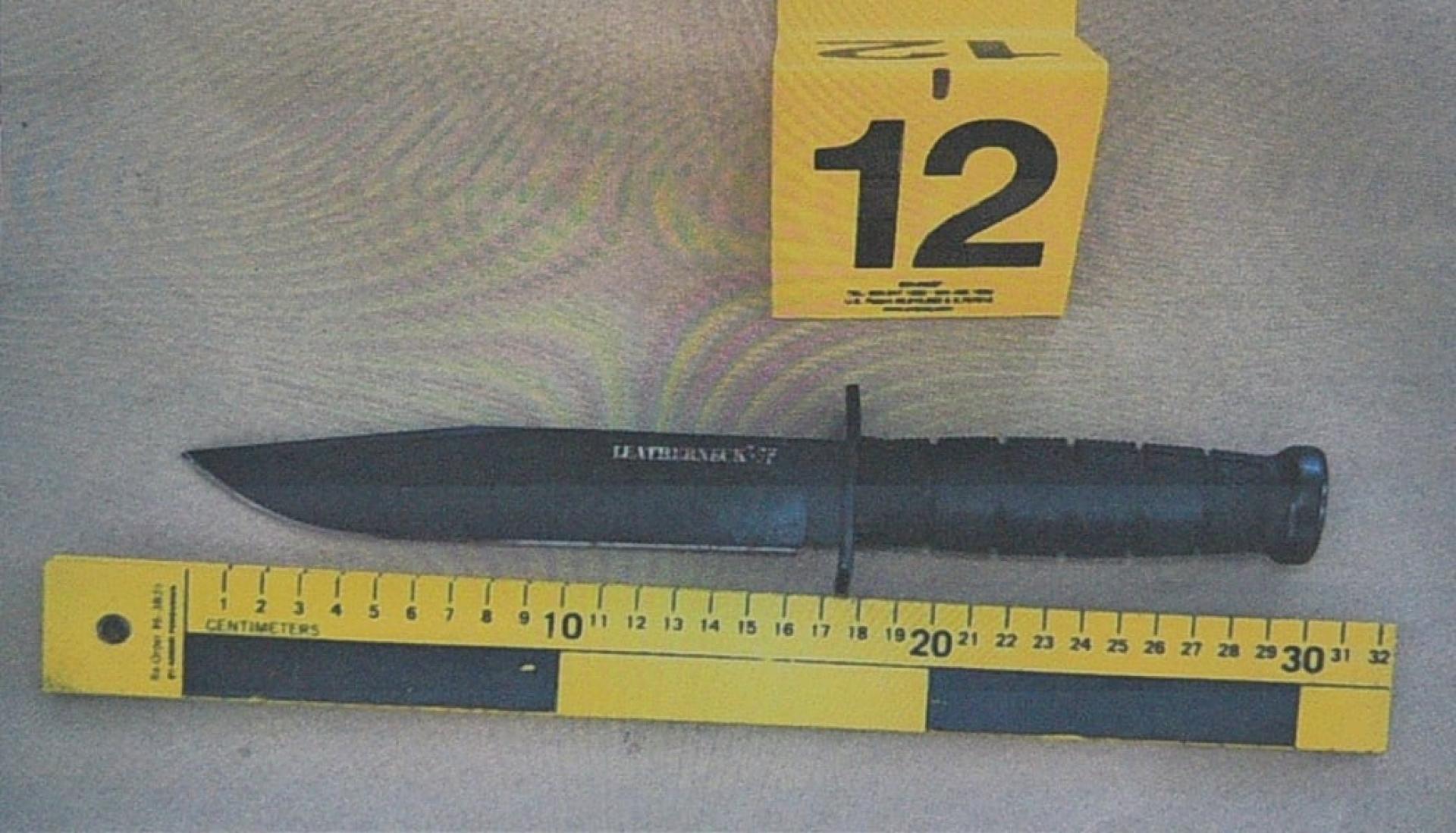 警方公布疑犯在行凶时使用的利器。