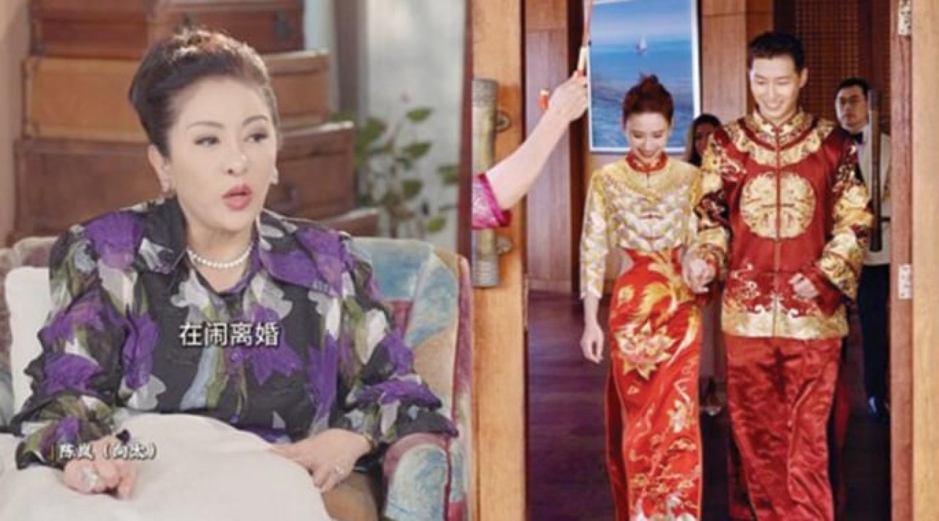 向太（左图）拍影片爆料富家女与演员老公闹离婚，网友疯猜何超莲、窦骁（右图），该则影片突然删除。