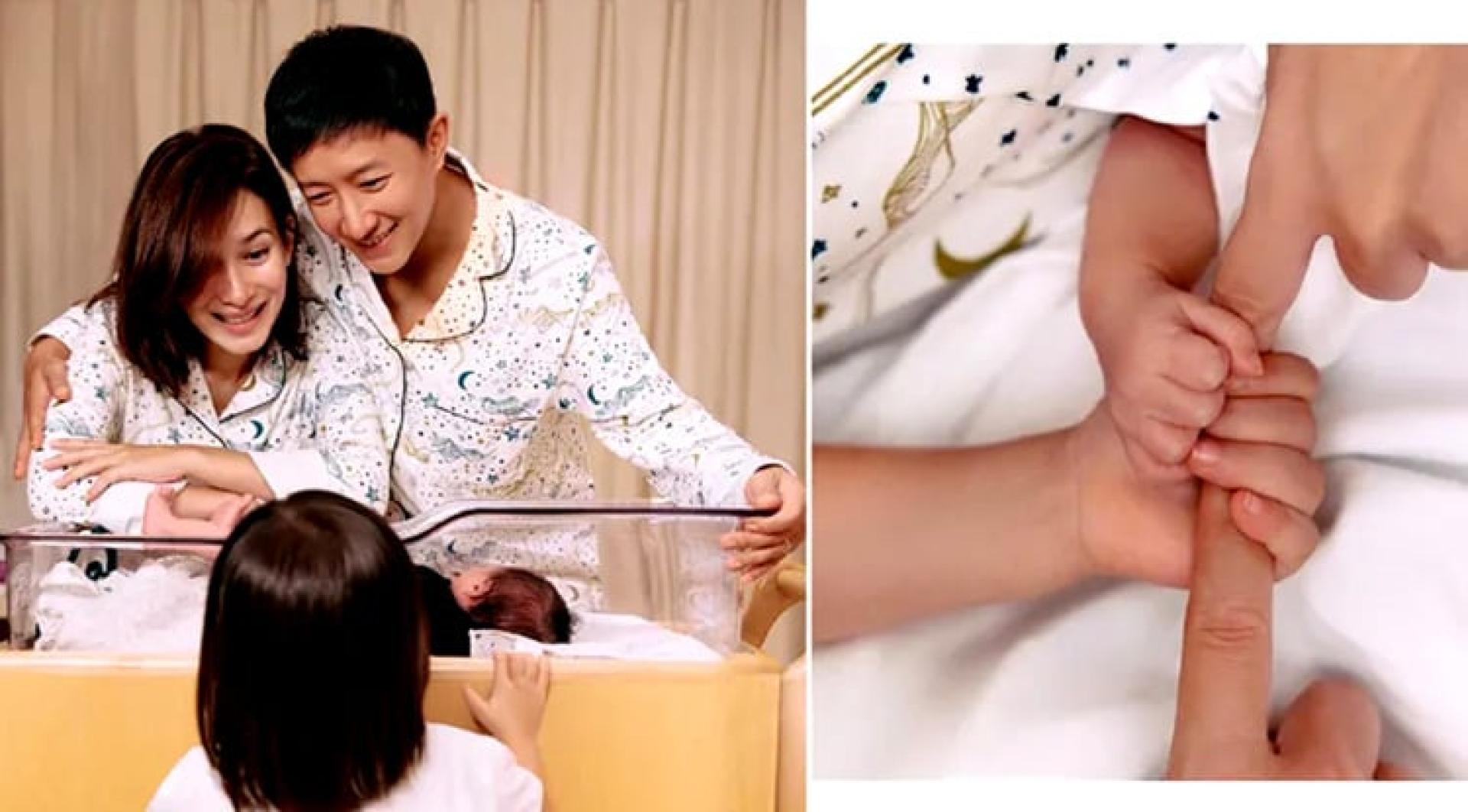 韩庚和老婆卢靖姗官宣二宝出生喜讯。