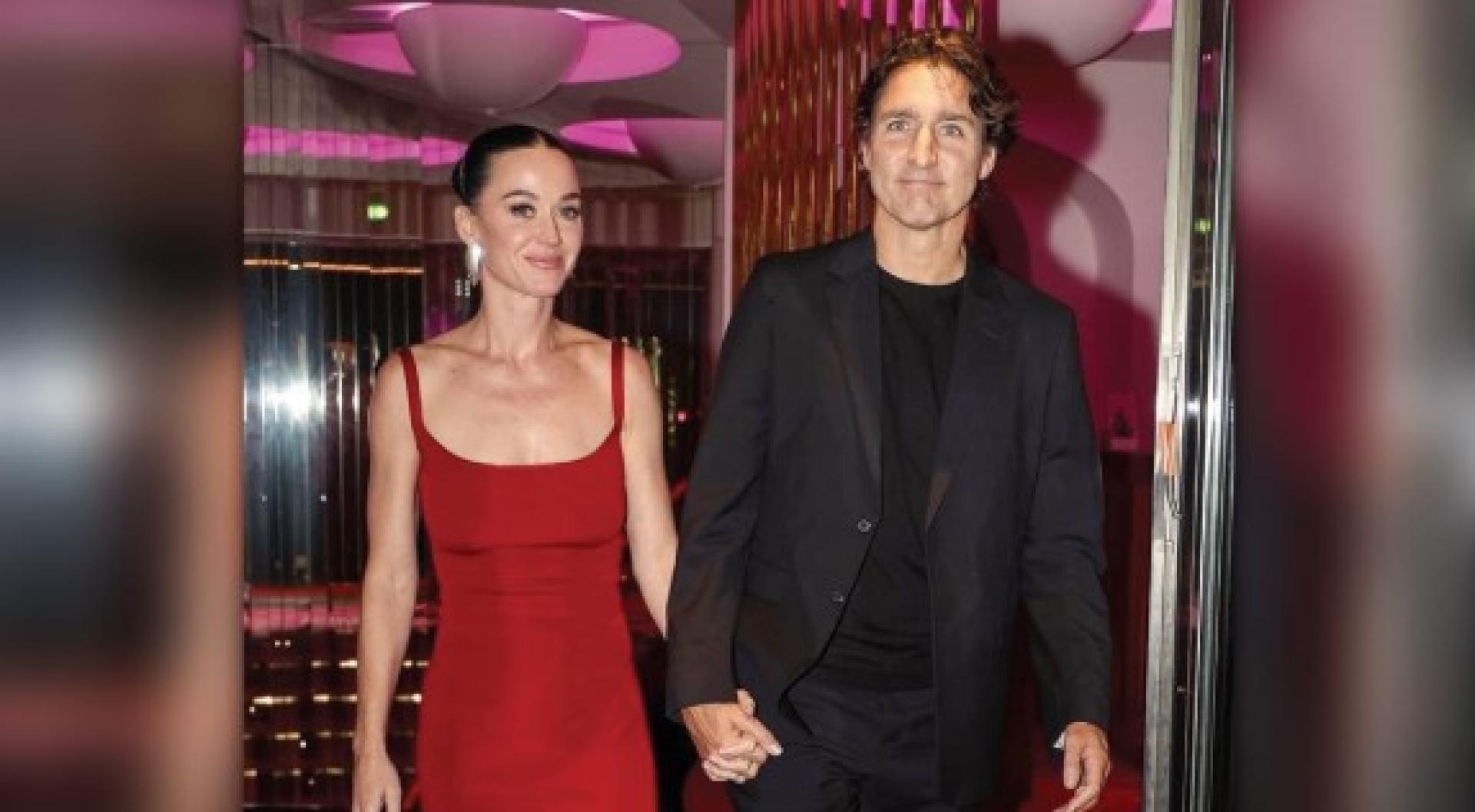 凯蒂佩芮认爱杜鲁多，公开牵手亮相。