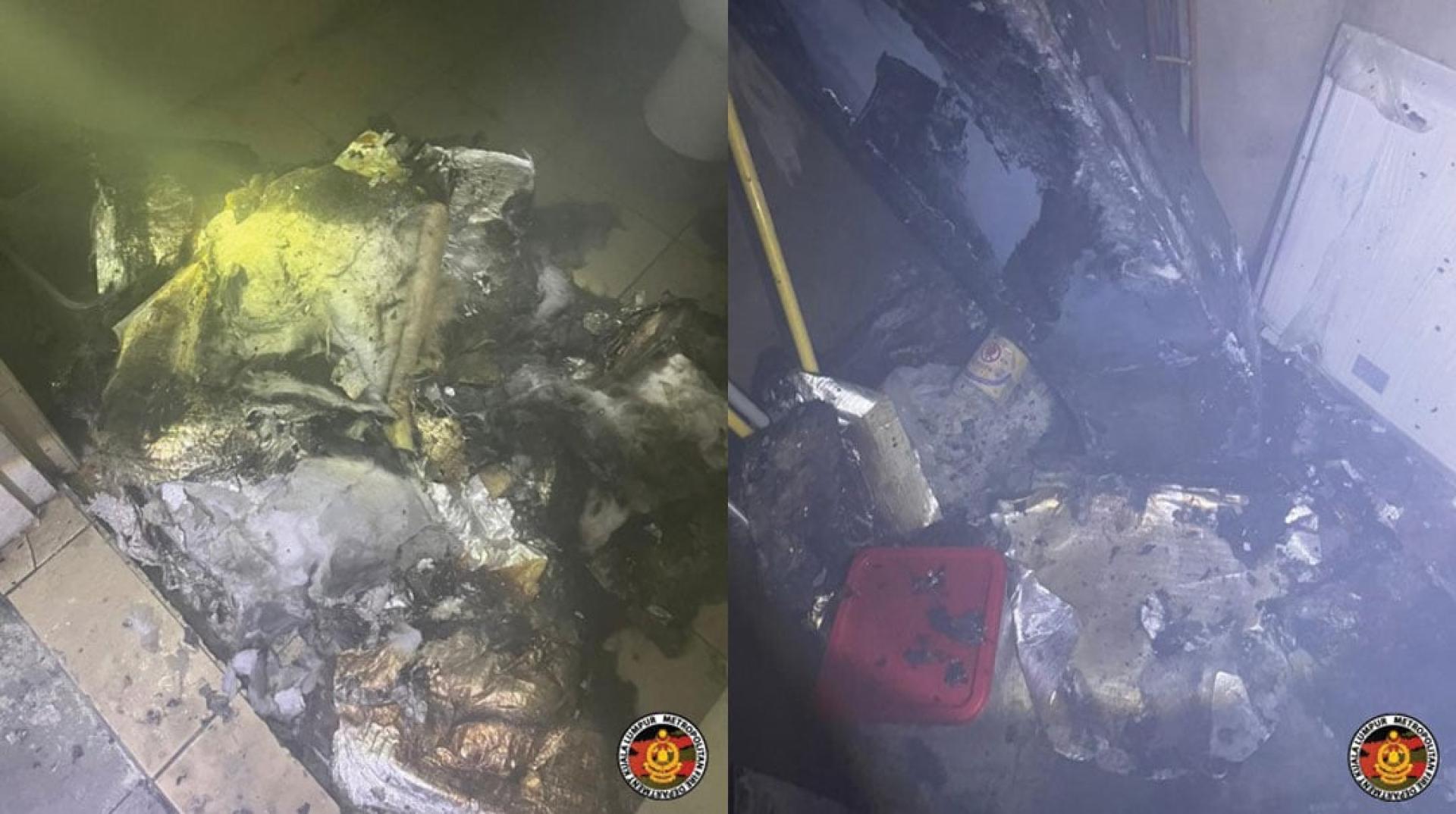 通风机遭严重烧毁。（消拯队供图）