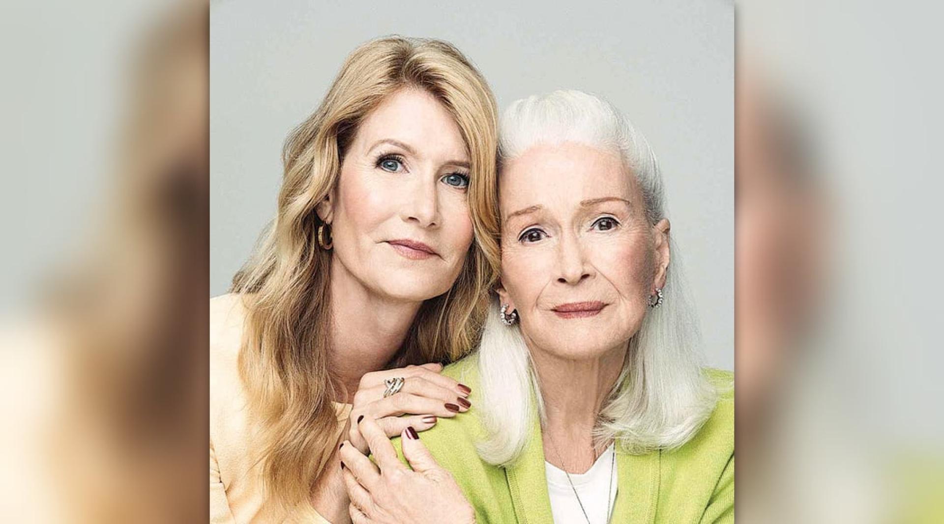 资深女星黛安拉德（右）逝世，女儿萝拉邓恩证实消息。