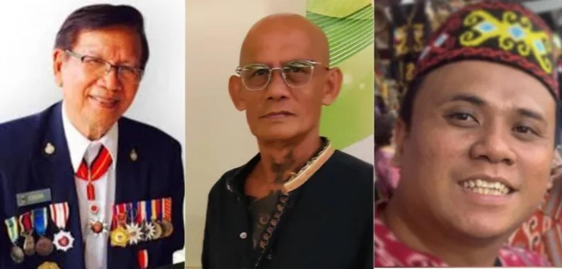 “我是砂拉越之子”（SAS）维权人士合成照，左起：法比安黄、彼得约翰与威廉曼格。