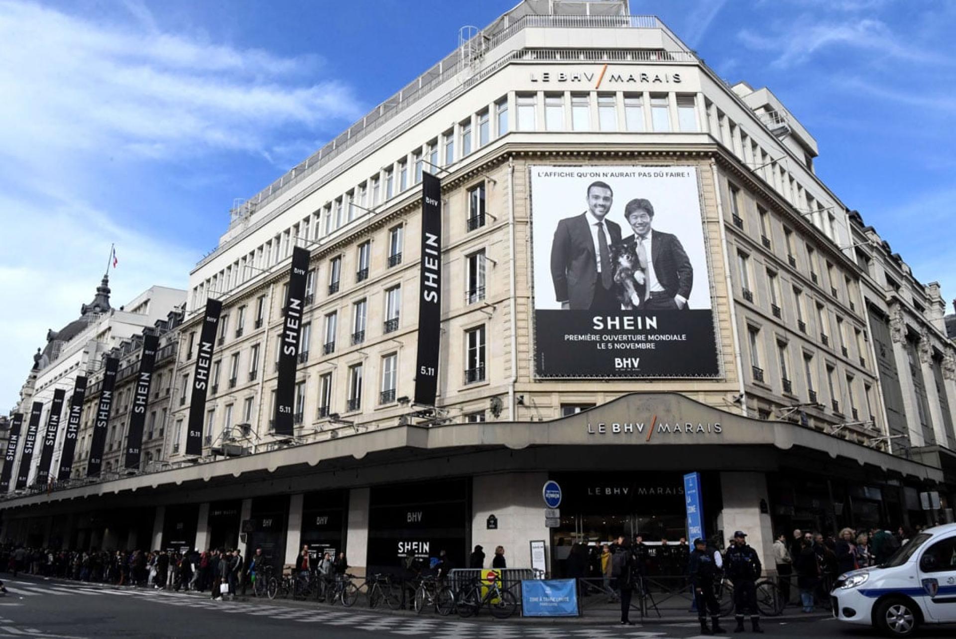 希音的全球首家实体店开设在百货商场BHV内。