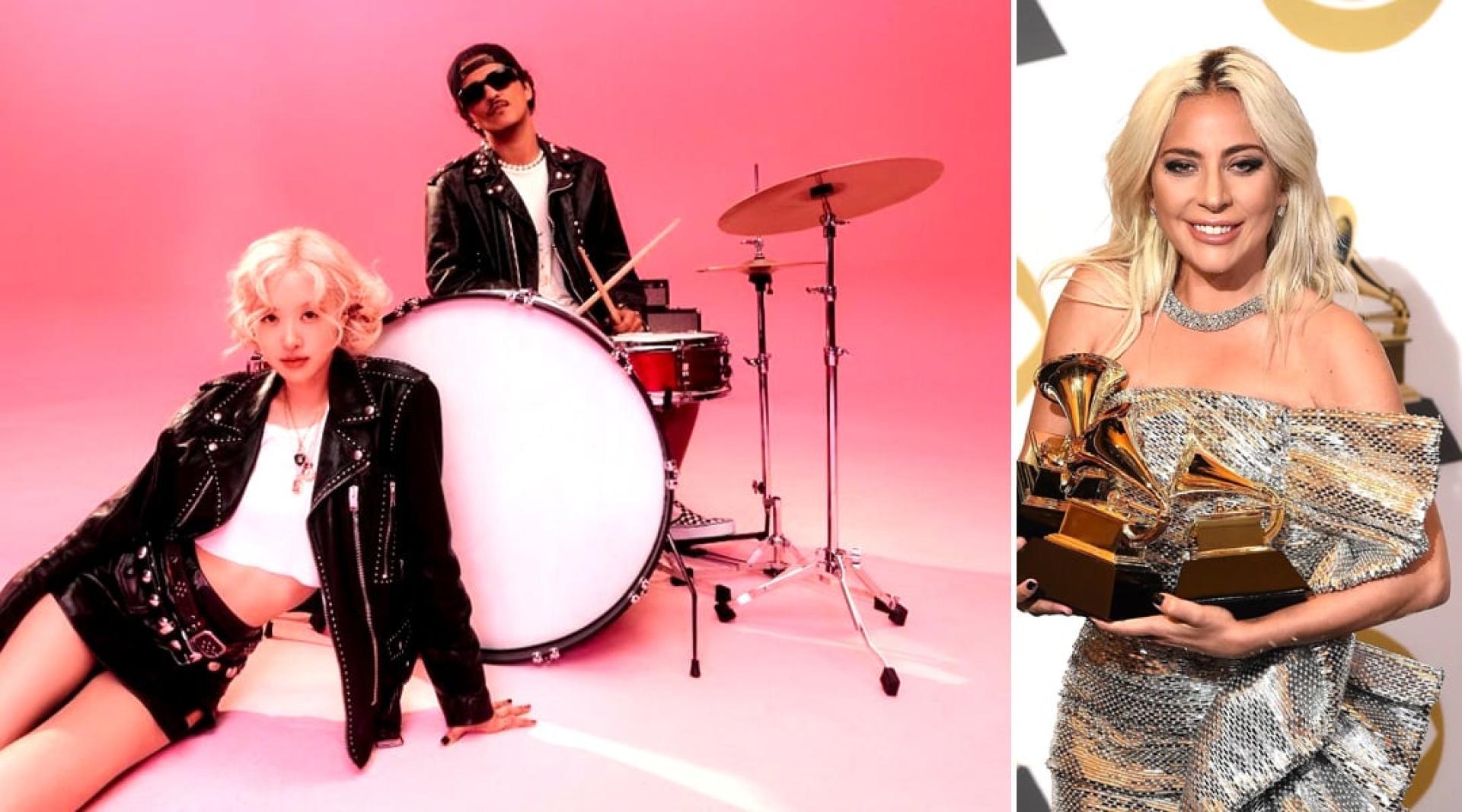 ROSe合作火星人布鲁诺的“APT.”大受欢迎。右为女神卡卡。