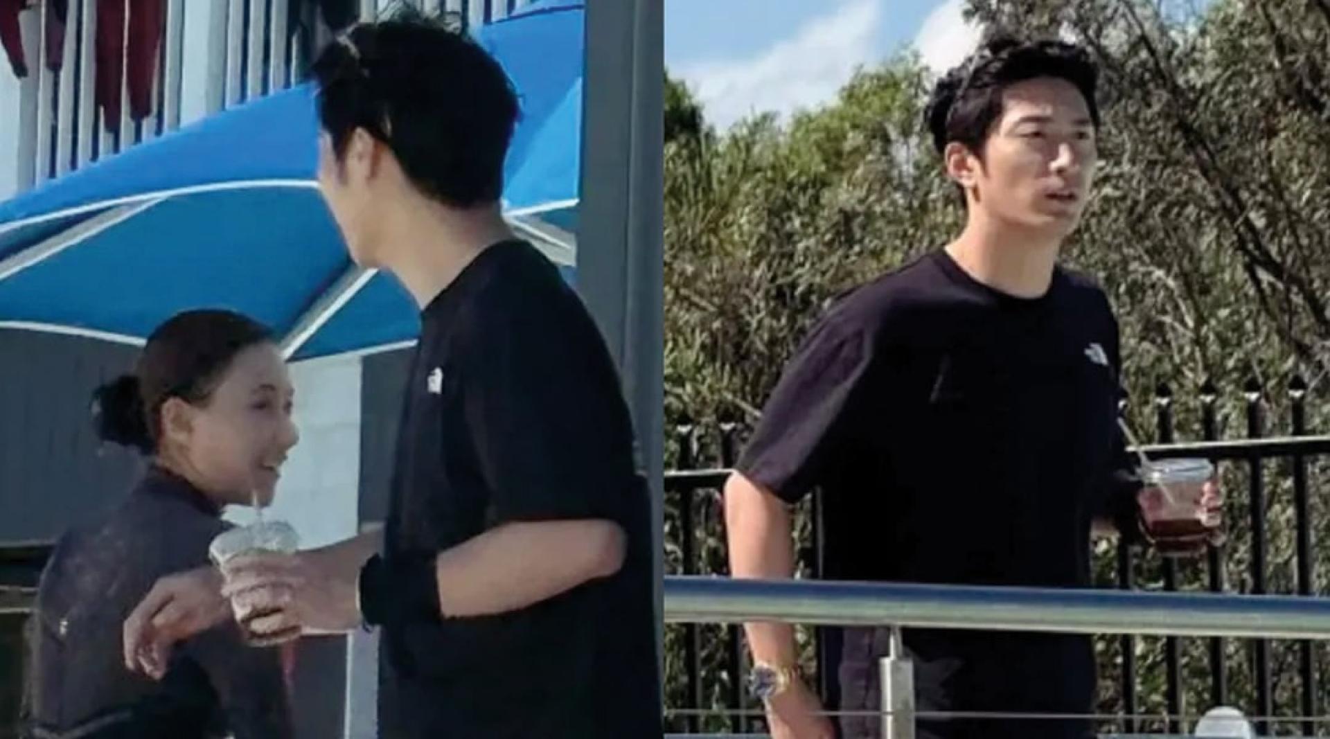 何超莲和窦骁在澳洲度假。