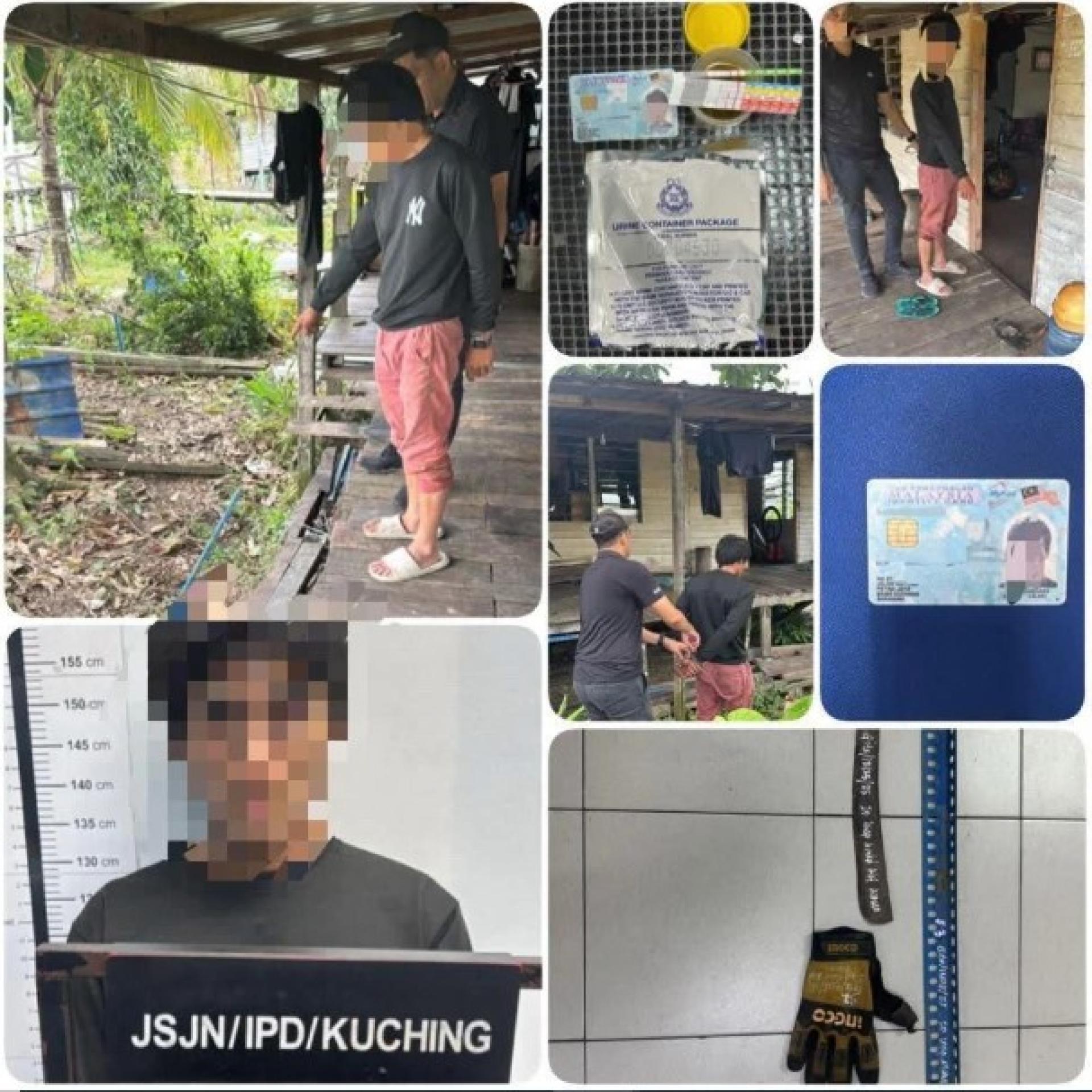 涉案男子在亚斯达纳路凌空巷企图盗窃电缆后被警方拘捕。