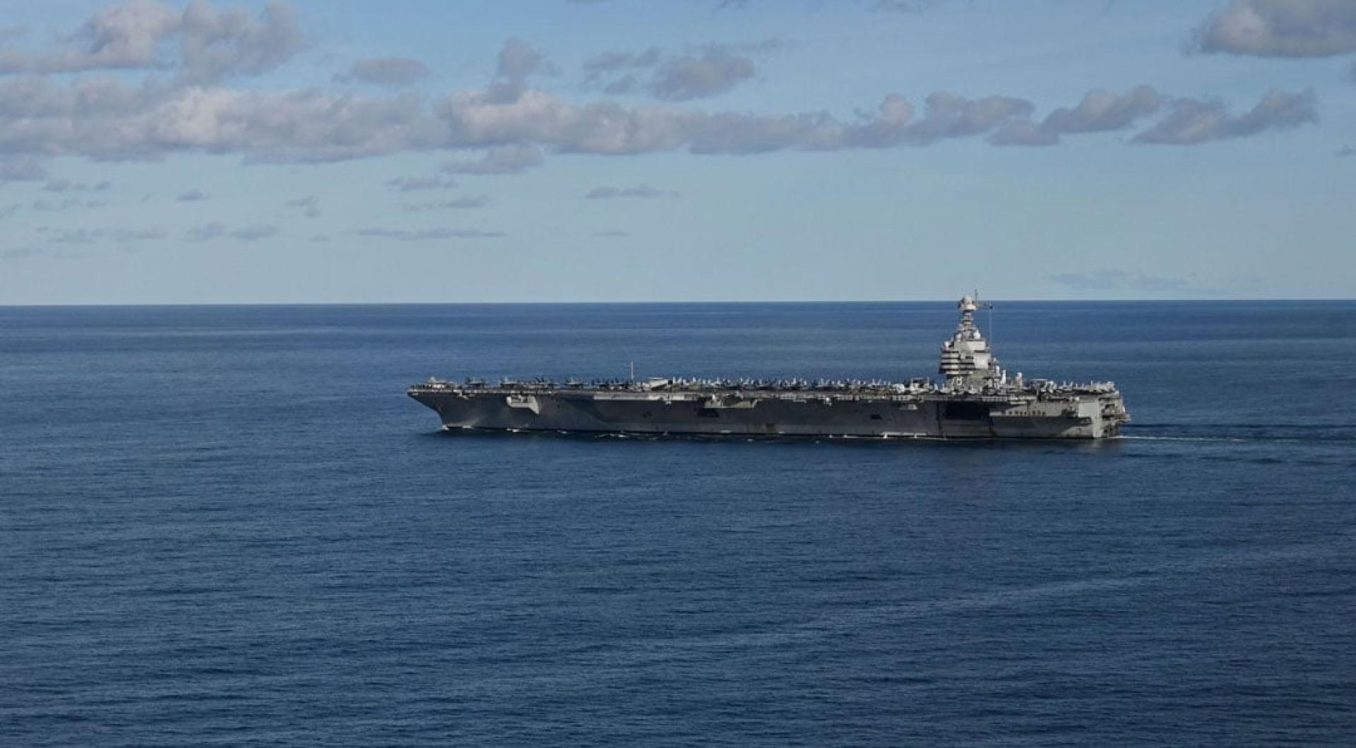 “福特”号航母抵达加勒比海。
