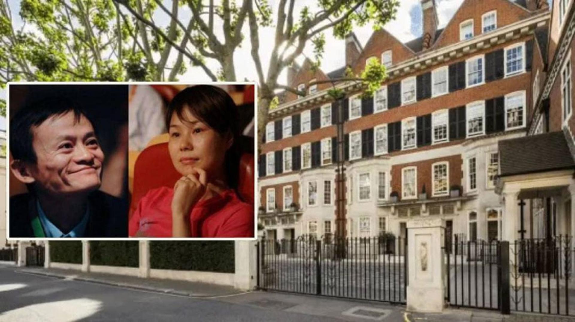 该栋豪宅为一座联排别墅，属于英国二级保护历史建筑。小图为马云夫妇。