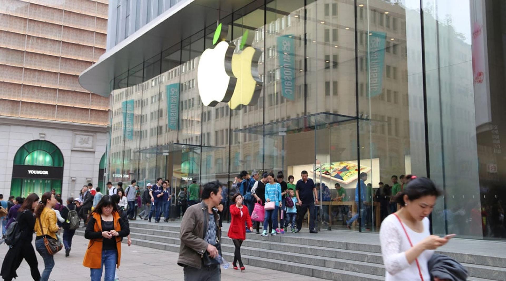 苹果在上海的旗舰店。