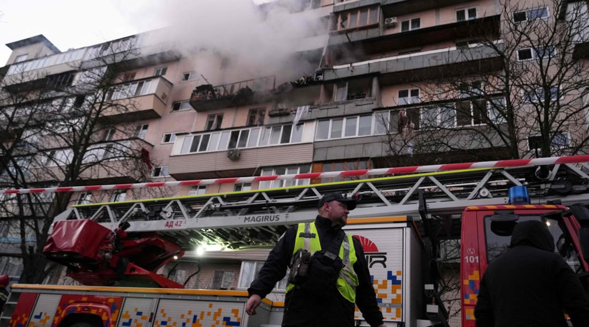基辅14日遭遇俄罗斯空袭。