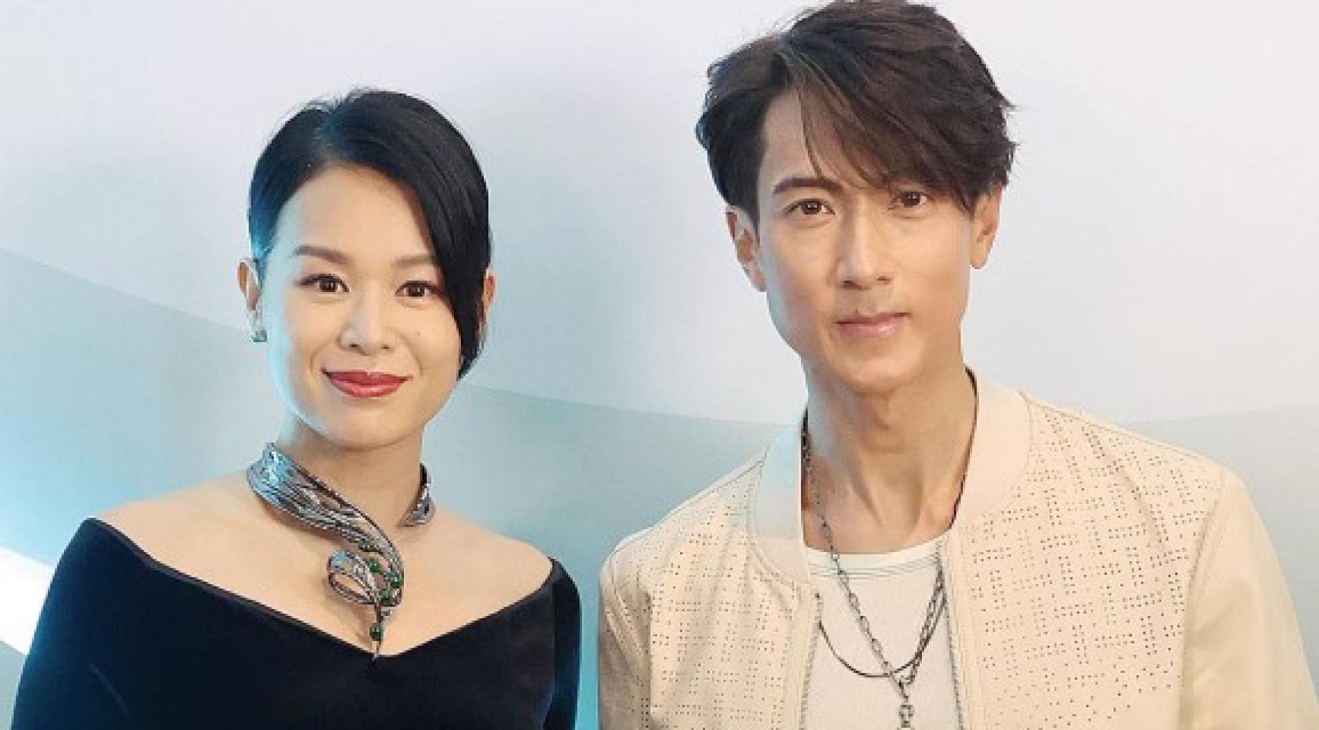 久违来马的胡杏儿与吴尊，为珠宝品牌活动站台。