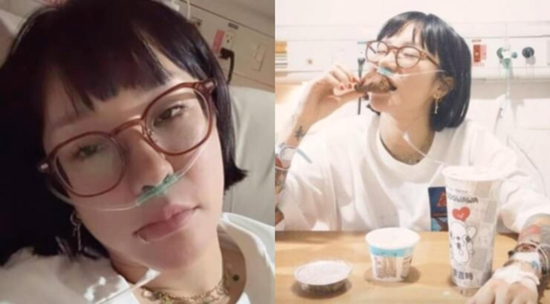 梁云菲传出轻生获救，透过IG晒出住院照片。