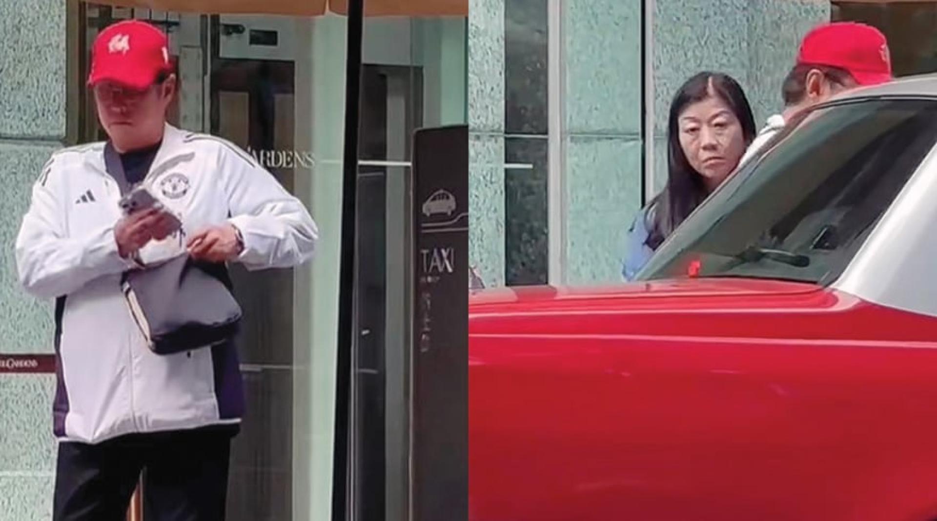 谭咏麟搭的士时，后方女子被质疑是其“红颜知己”朱颖婷。