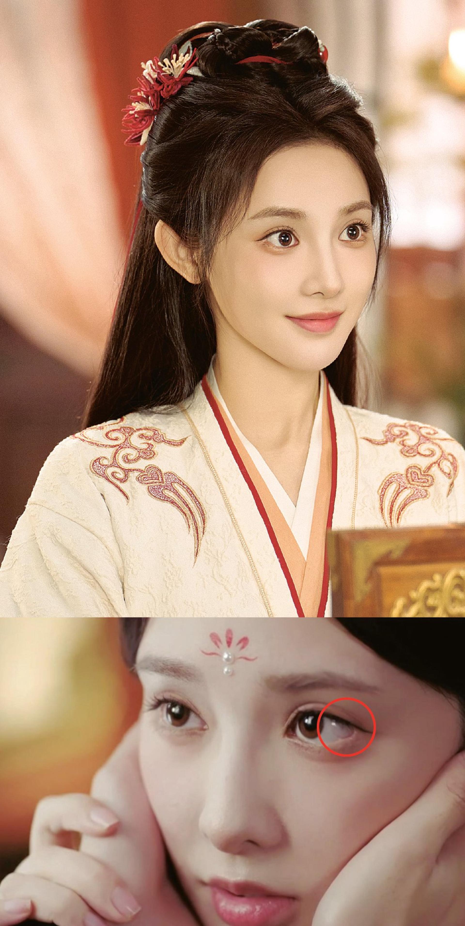 彭小苒隐眼滑片却不受干扰演完整场戏。