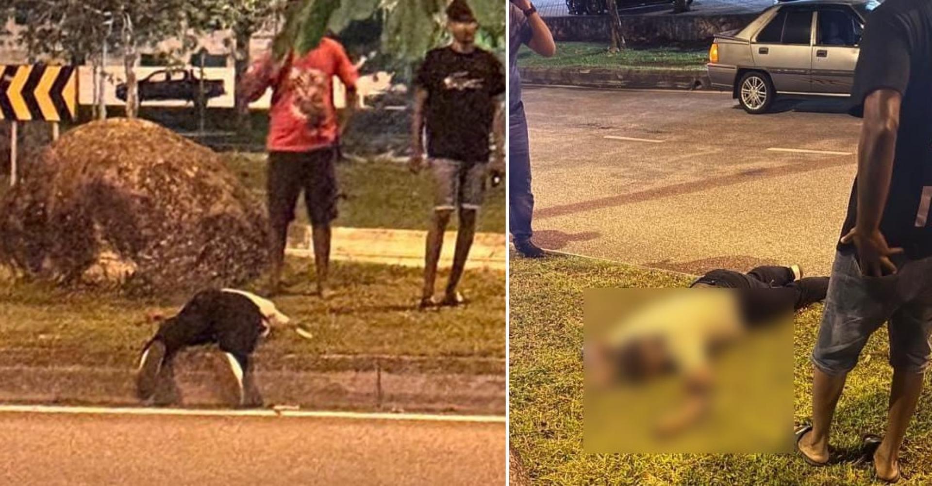 网传死者倒地身亡的现场图片。