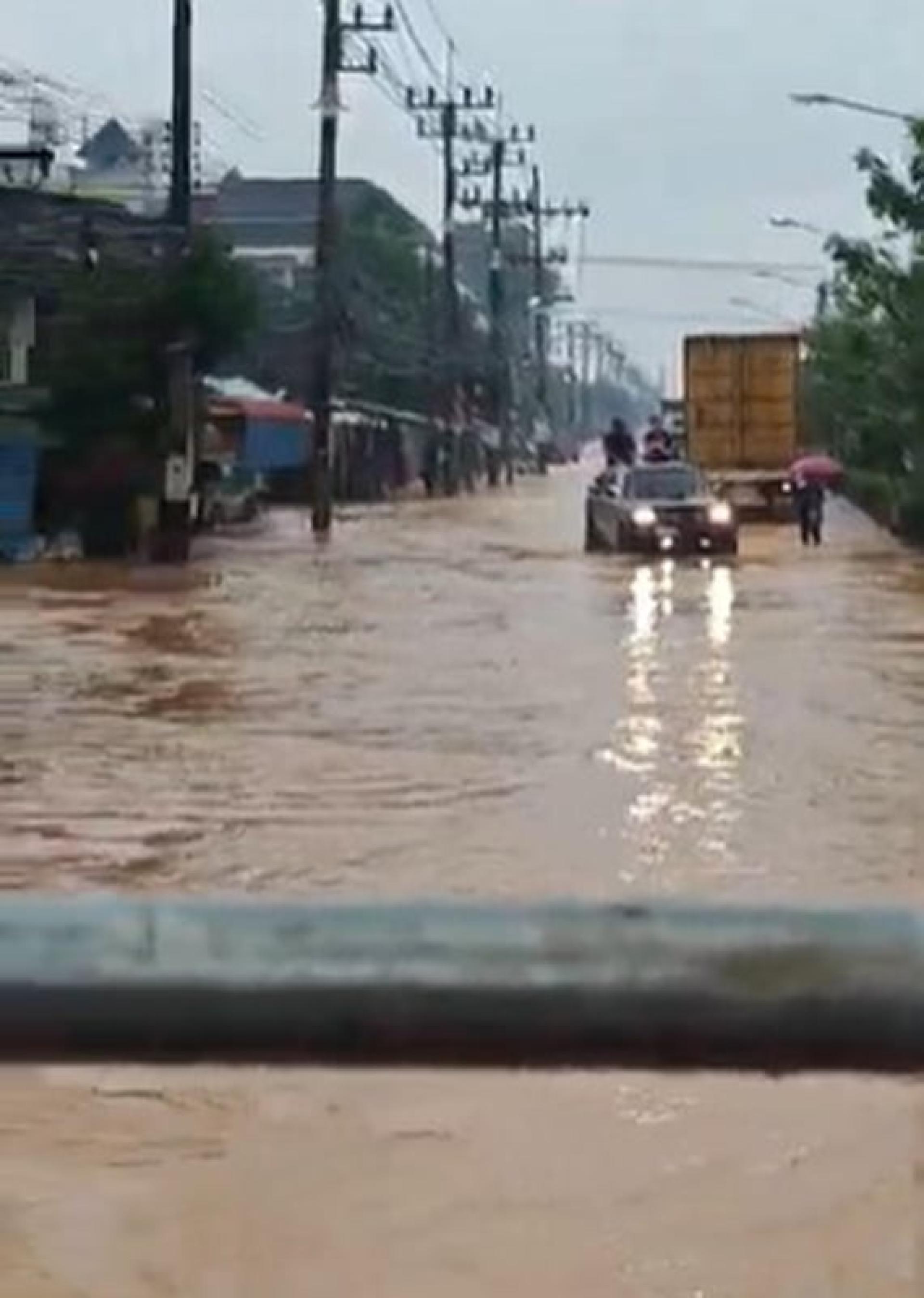 刘美菁分享的合艾23日淹水情况。