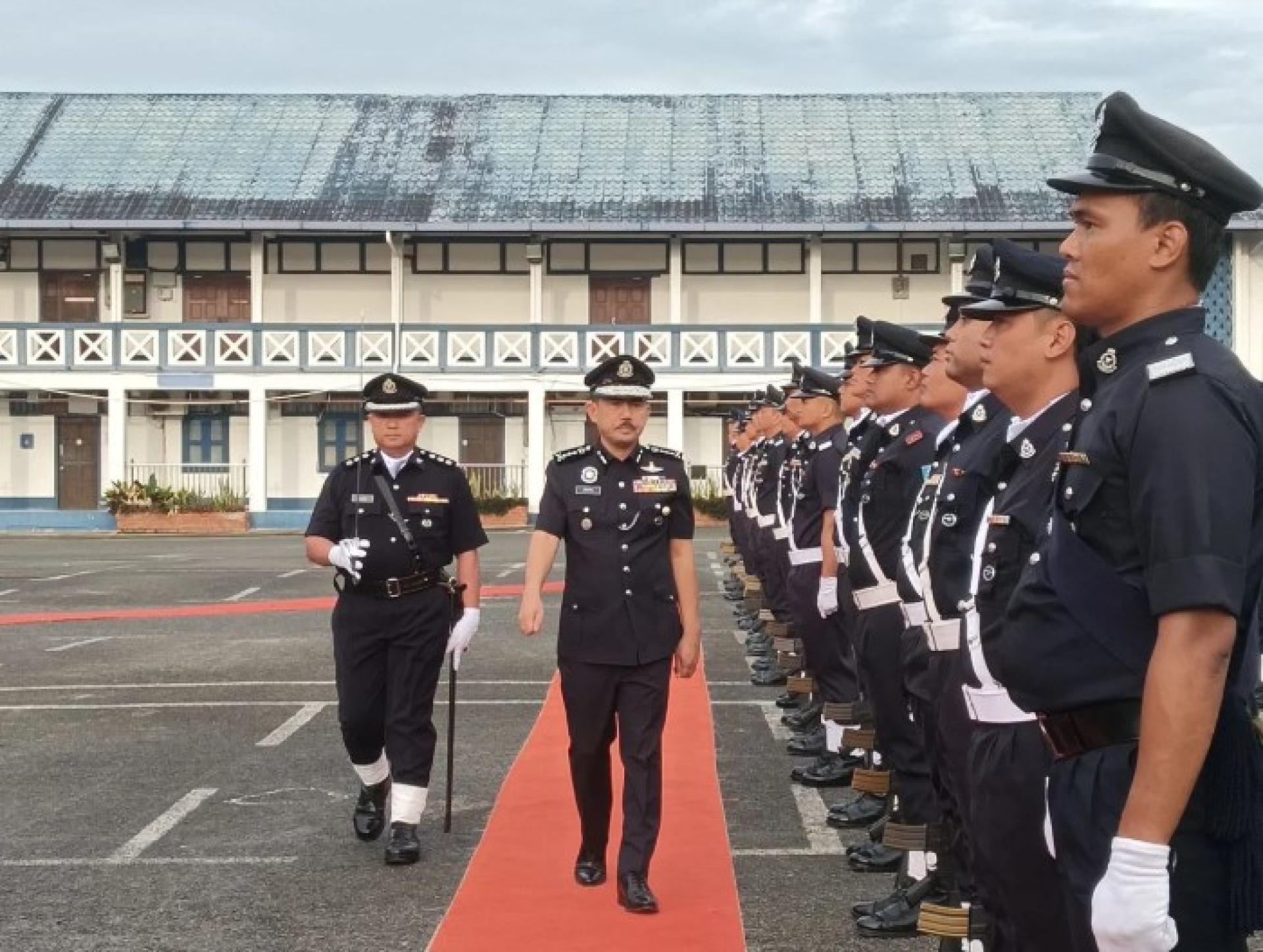 砂拉越警察专员月度例会现场，地点：砂拉越警察总部（IPK），今日举行。