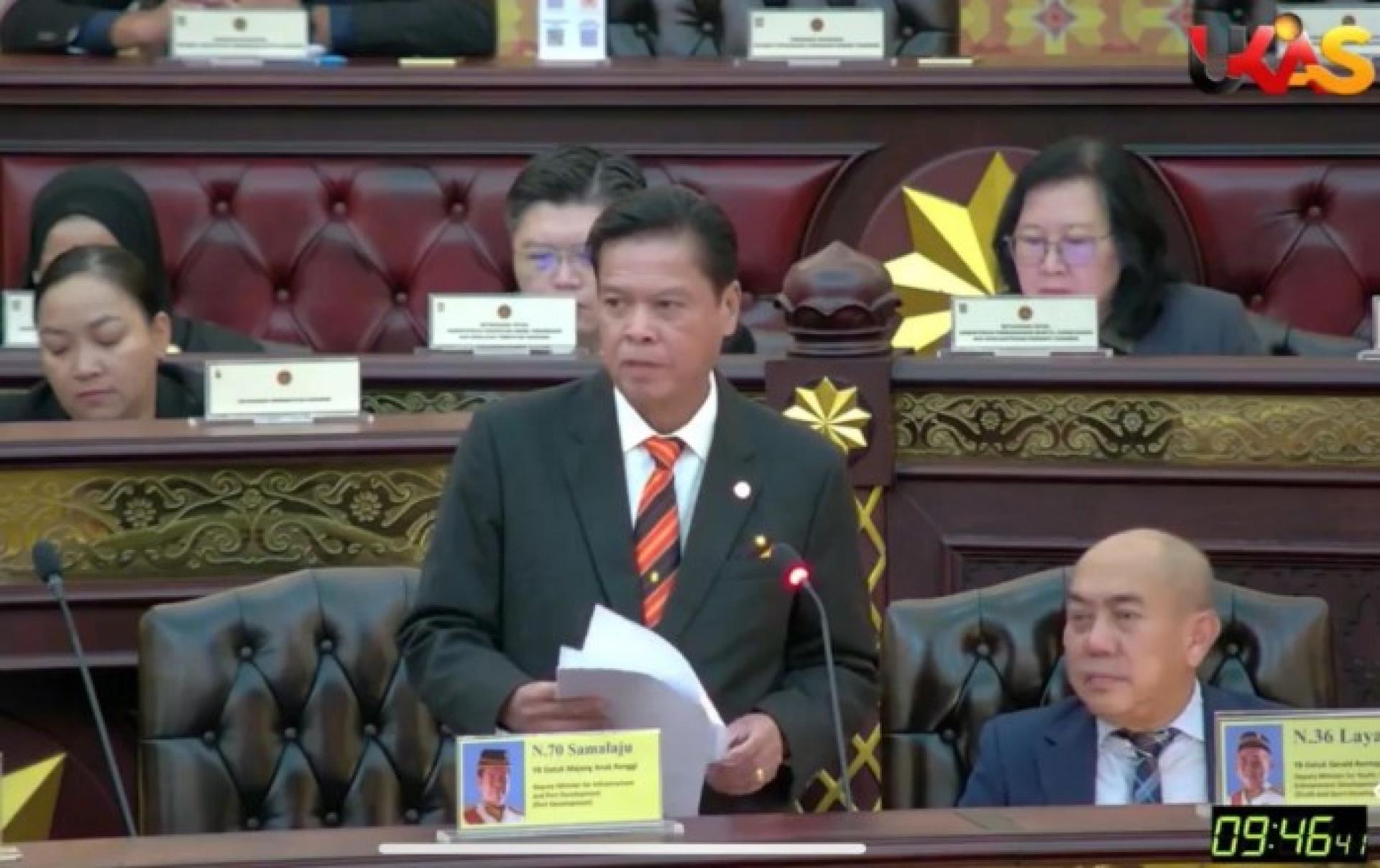 拿督玛章仁吉在砂拉越议会第19届会议上。