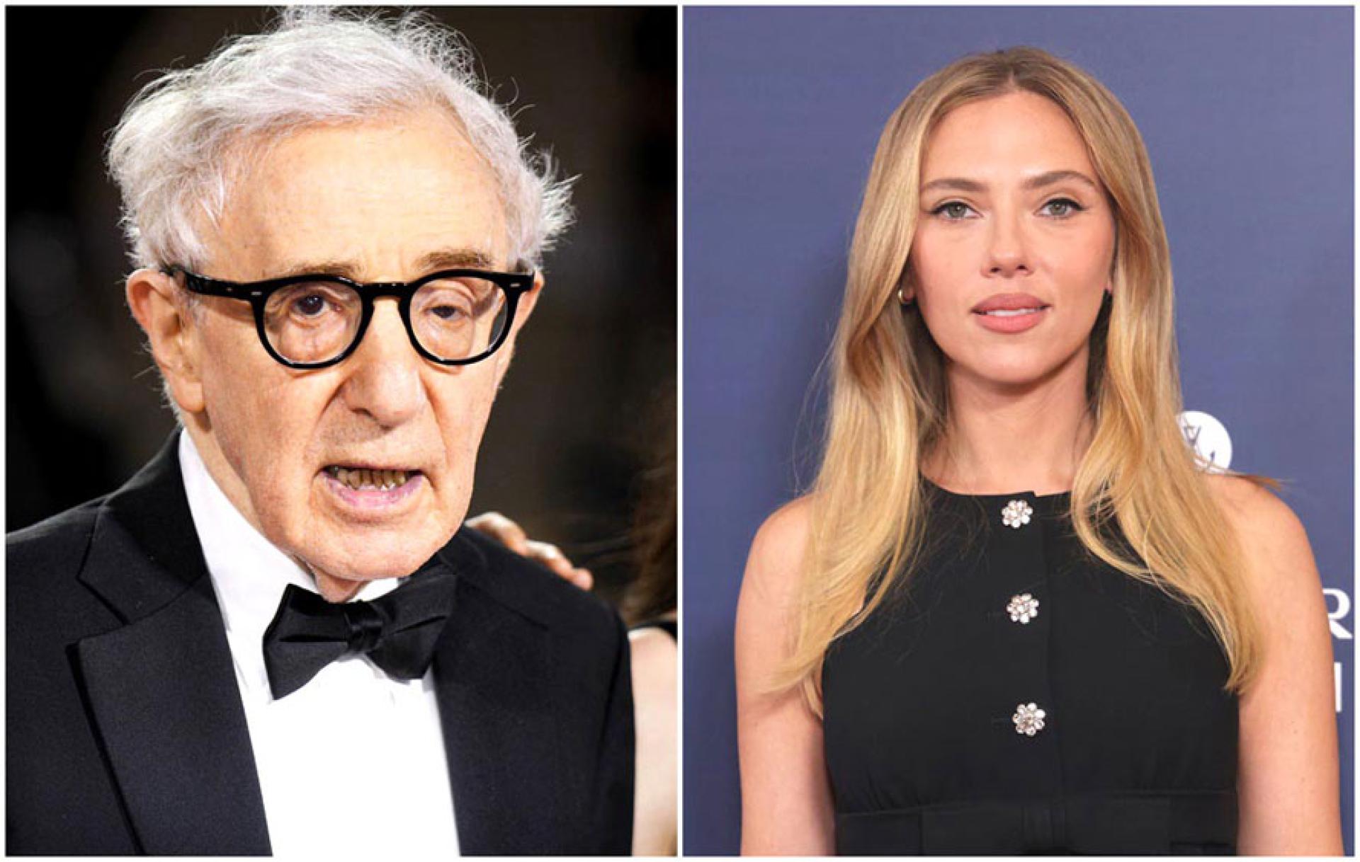 史考莉乔韩森(右)坚持力挺恩师伍迪艾伦(左)。