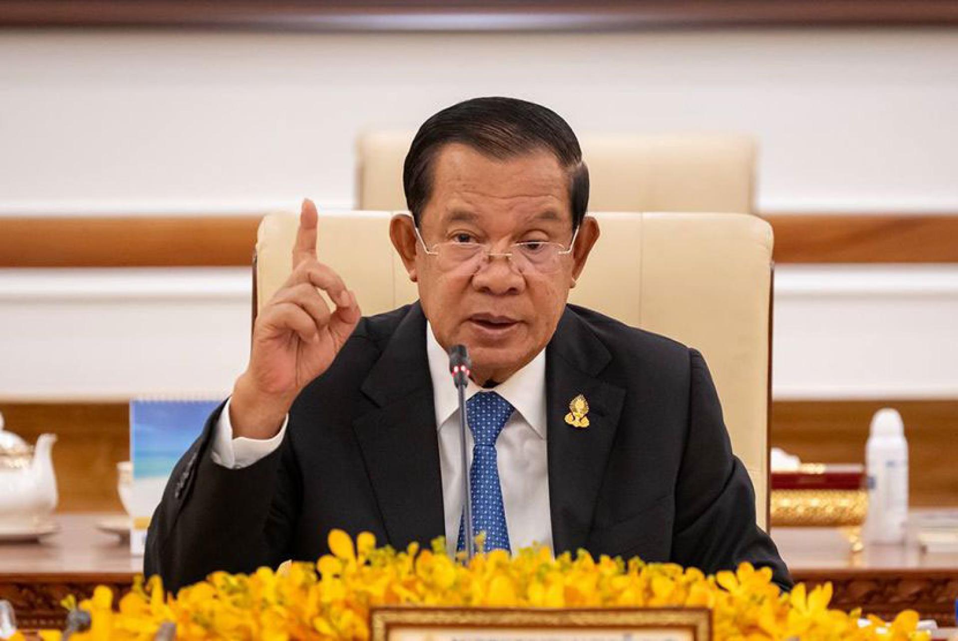 洪森。（档案照）