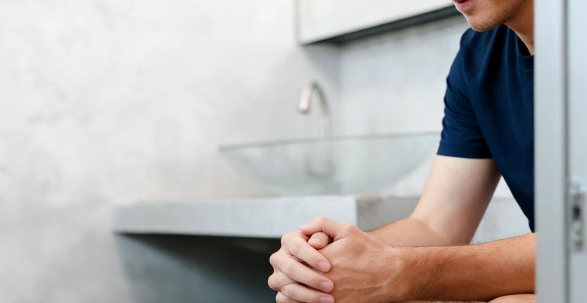 医生建议男性尝试“坐姿排尿”。（示意图）