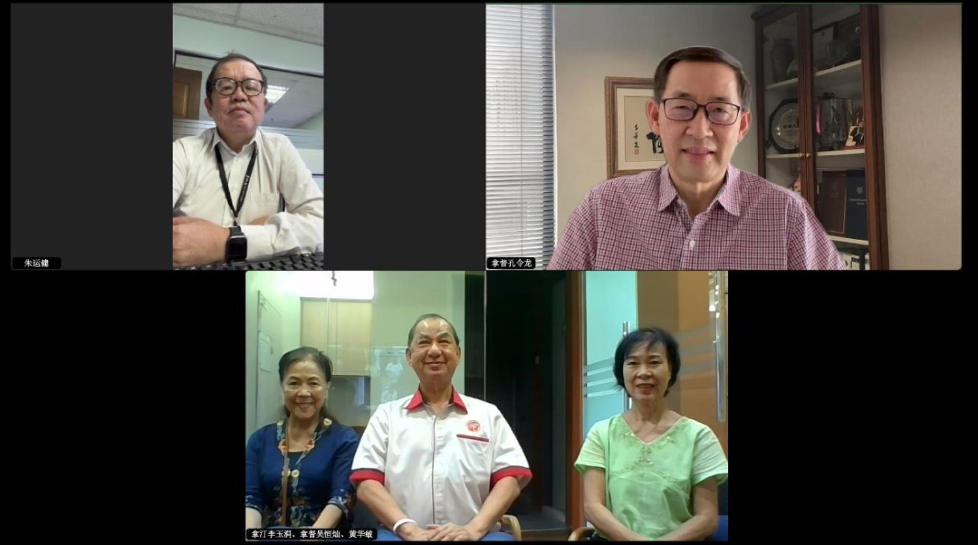 2025马来西亚年度汉字第二阶段评审会议，上排左图起为朱运健及孔令龙；下排左其为李玉涓、吴恒灿及黄华敏。