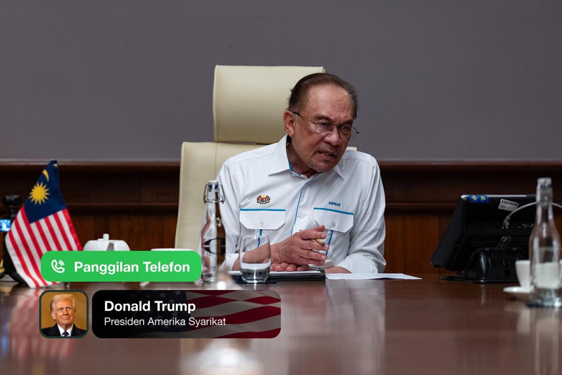 安华与特朗普通话。